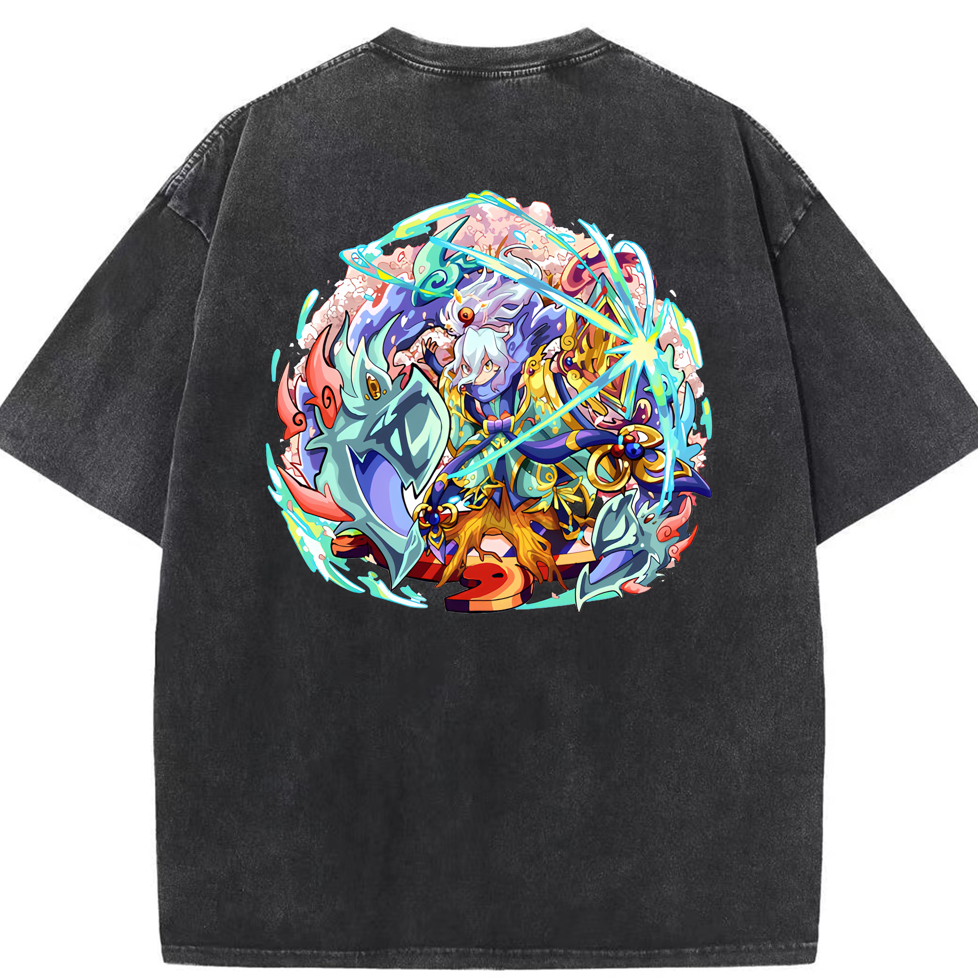 （画像用） 妖怪ウォッチ Yo-kai Watch 綿100% ヴィンテージ風 半袖Tシャツ（背面プリント）