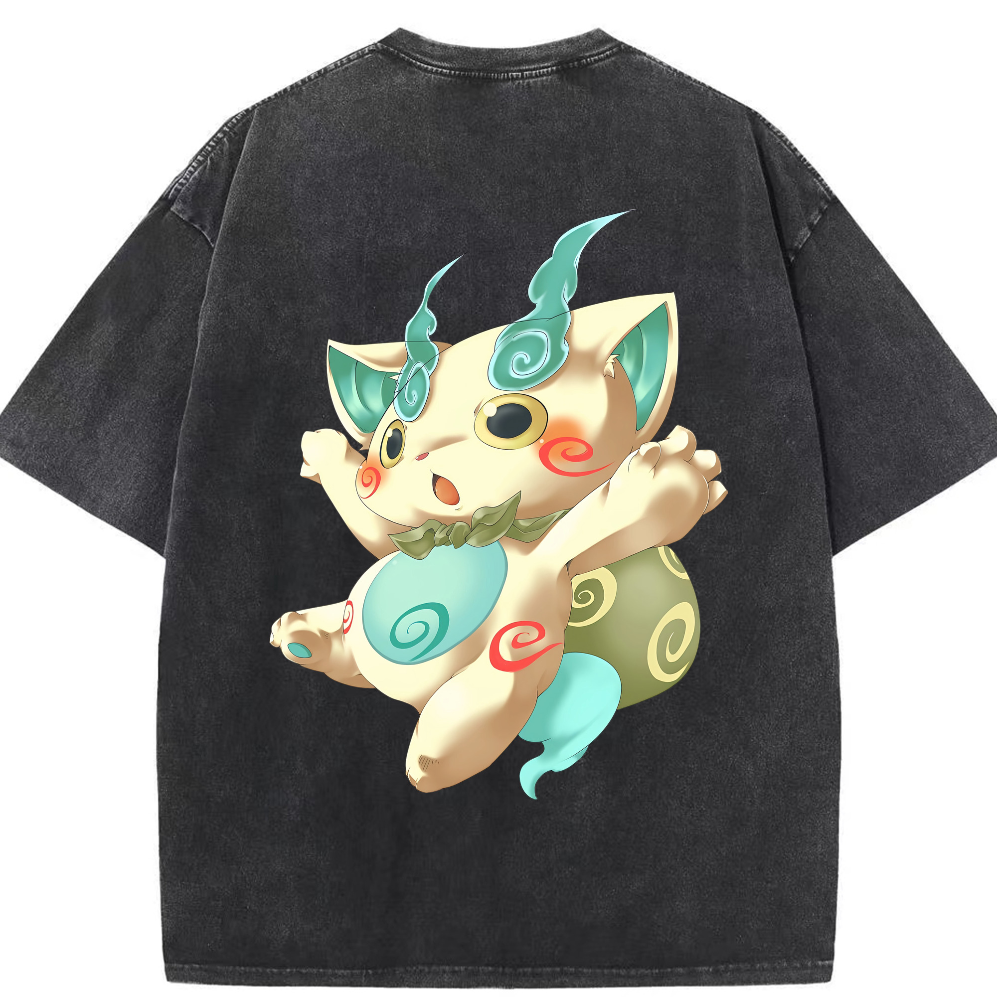 （画像用） 妖怪ウォッチ Yo-kai Watch 綿100% ヴィンテージ風 半袖Tシャツ（背面プリント）