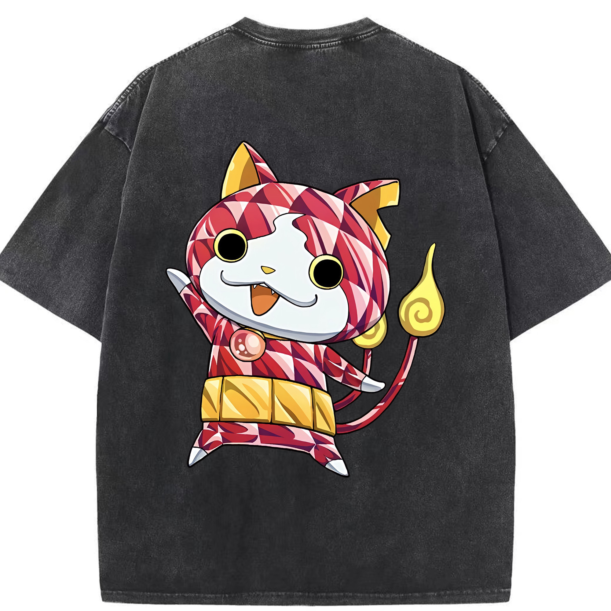 （画像用） 妖怪ウォッチ Yo-kai Watch 綿100% ヴィンテージ風 半袖Tシャツ（背面プリント）