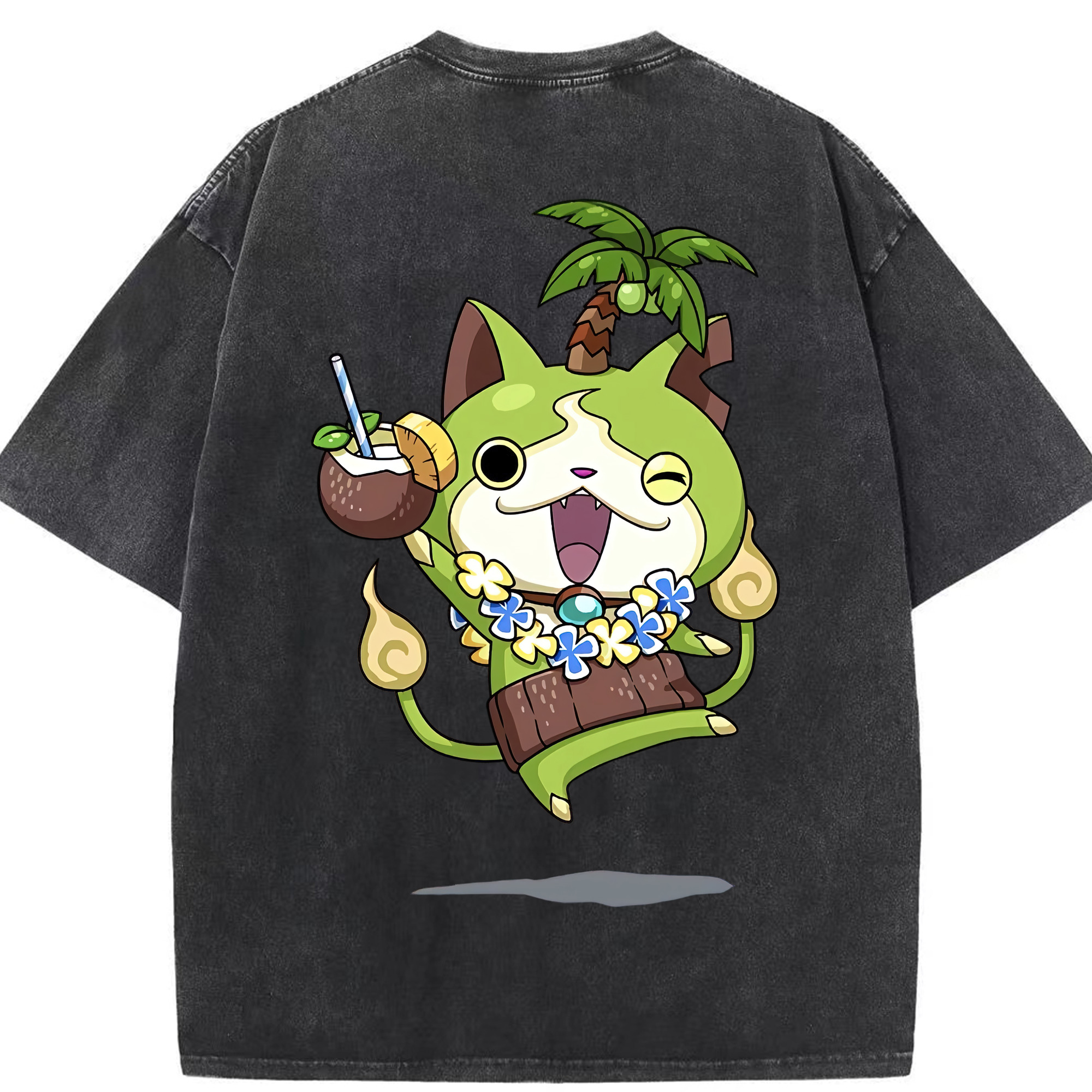 （画像用） 妖怪ウォッチ Yo-kai Watch 綿100% ヴィンテージ風 半袖Tシャツ（背面プリント）