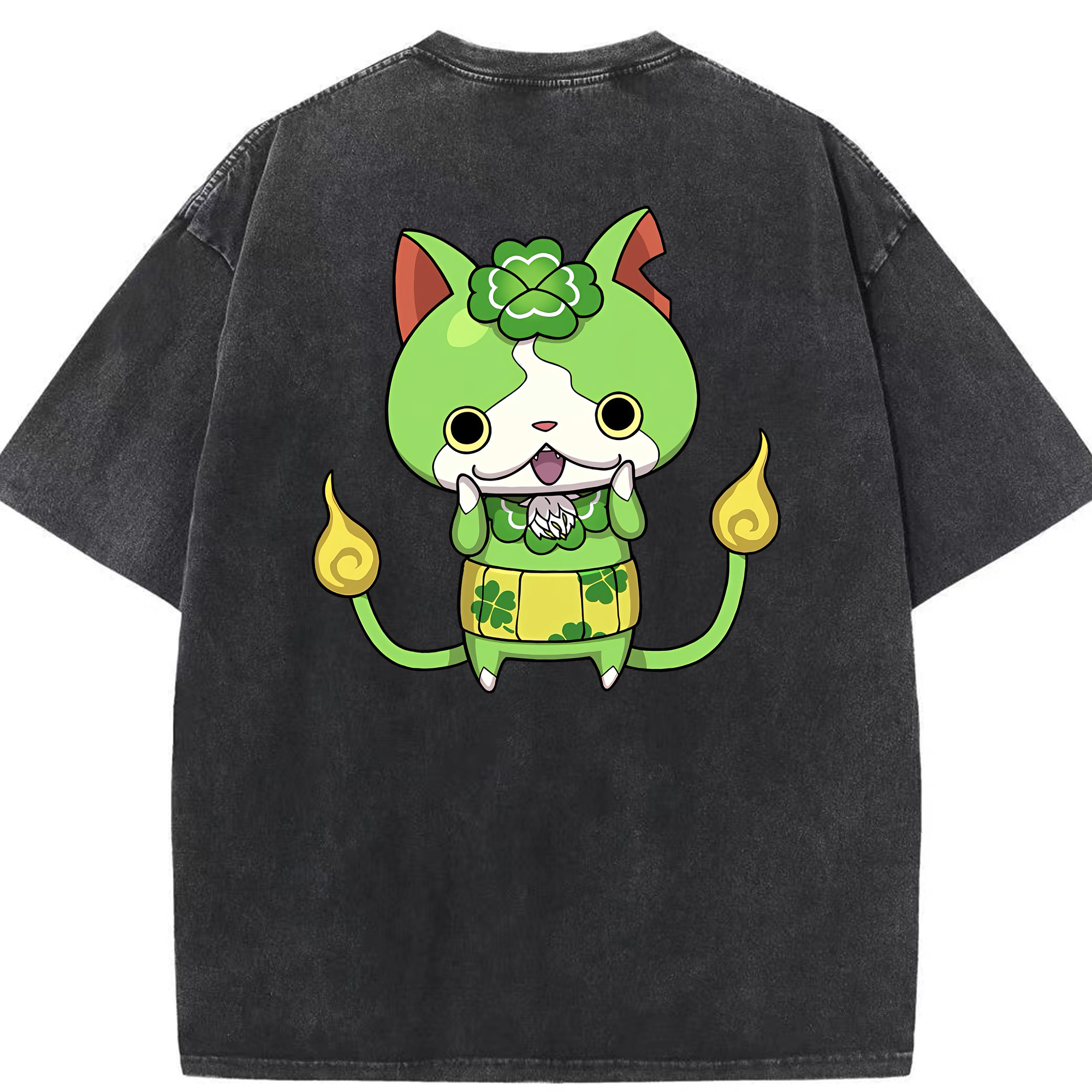 （画像用） 妖怪ウォッチ Yo-kai Watch 綿100% ヴィンテージ風 半袖Tシャツ（背面プリント）