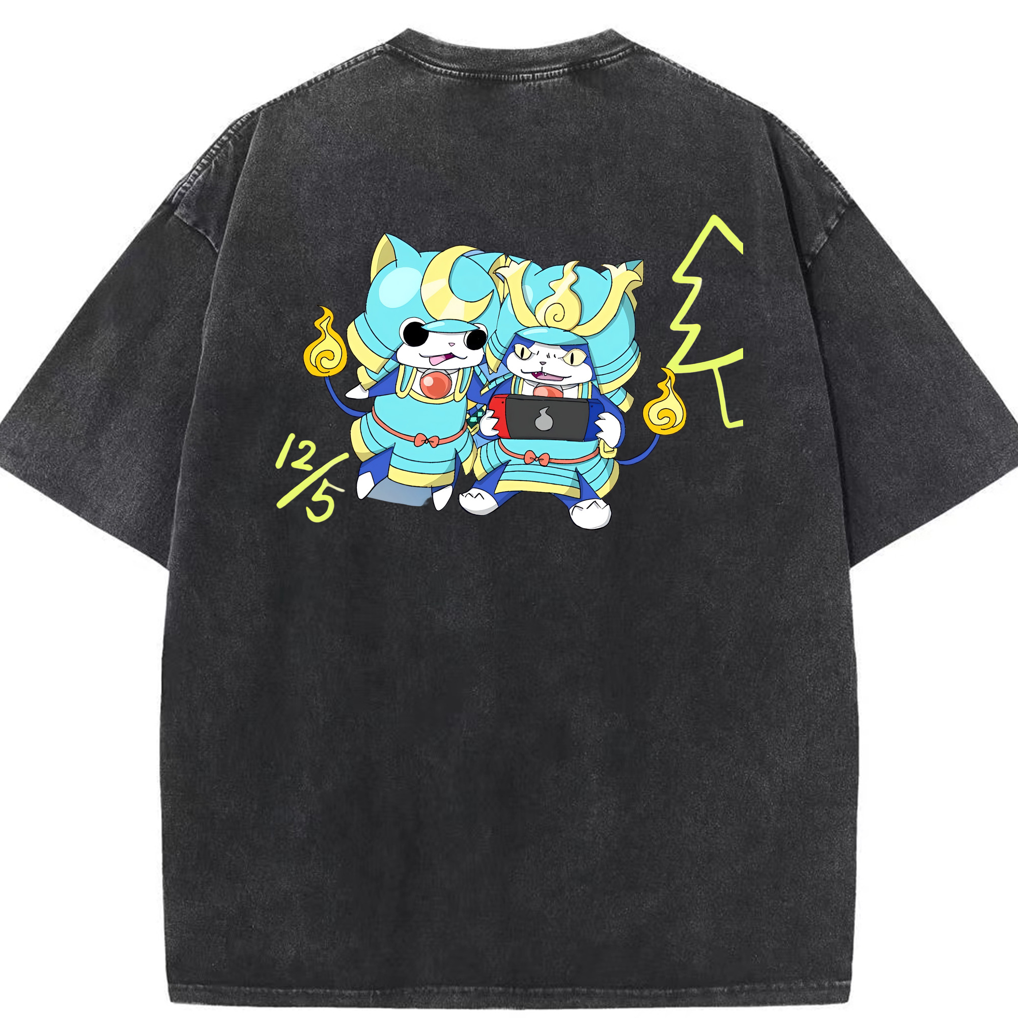 （画像用） 妖怪ウォッチ Yo-kai Watch 綿100% ヴィンテージ風 半袖Tシャツ（背面プリント）