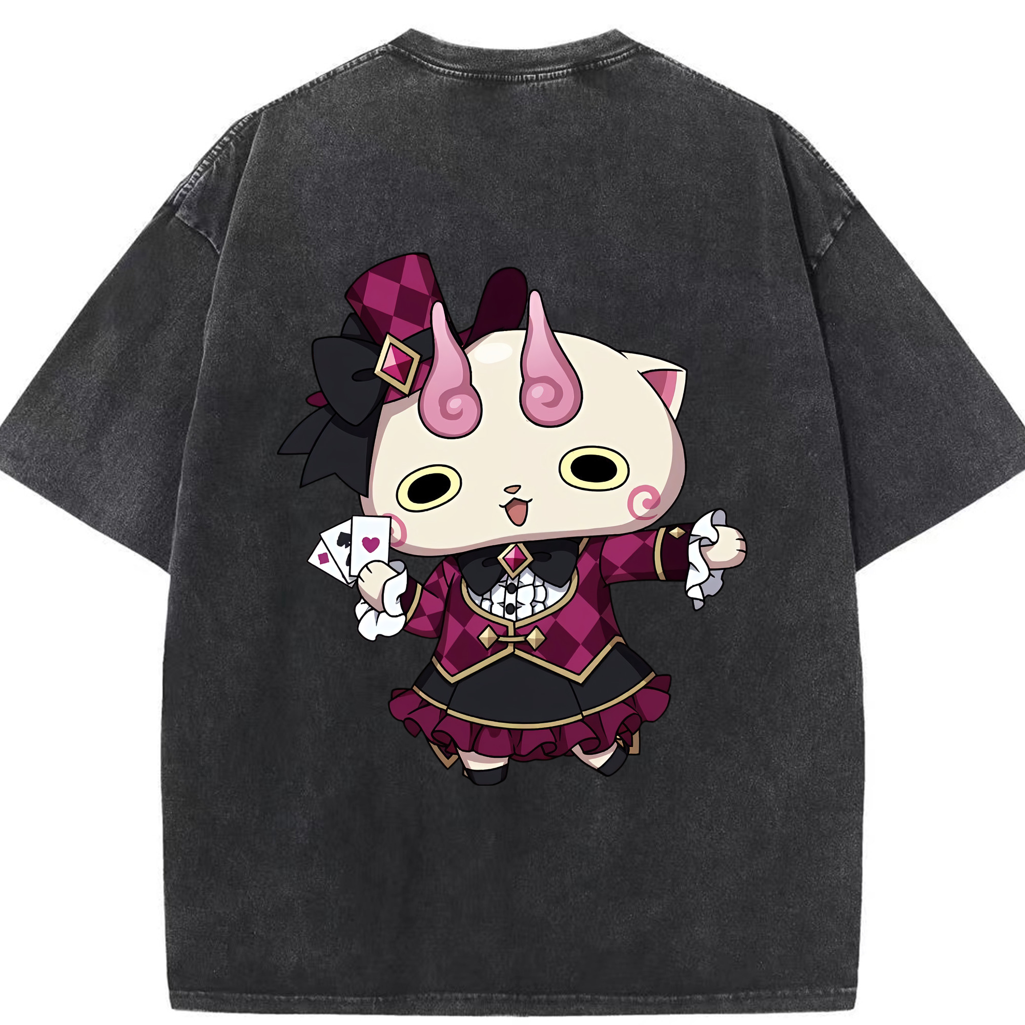 （画像用） 妖怪ウォッチ Yo-kai Watch 綿100% ヴィンテージ風 半袖Tシャツ（背面プリント）