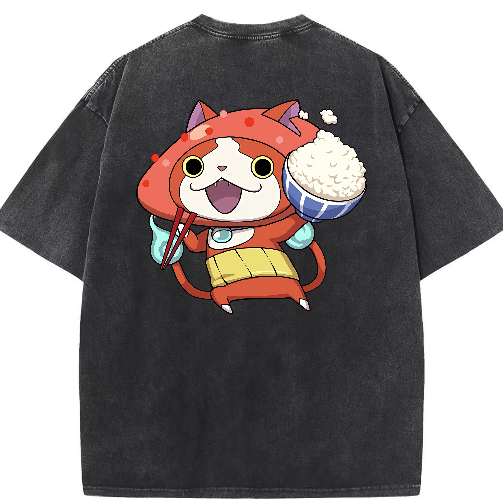 （画像用） 妖怪ウォッチ Yo-kai Watch 綿100% ヴィンテージ風 半袖Tシャツ（背面プリント）