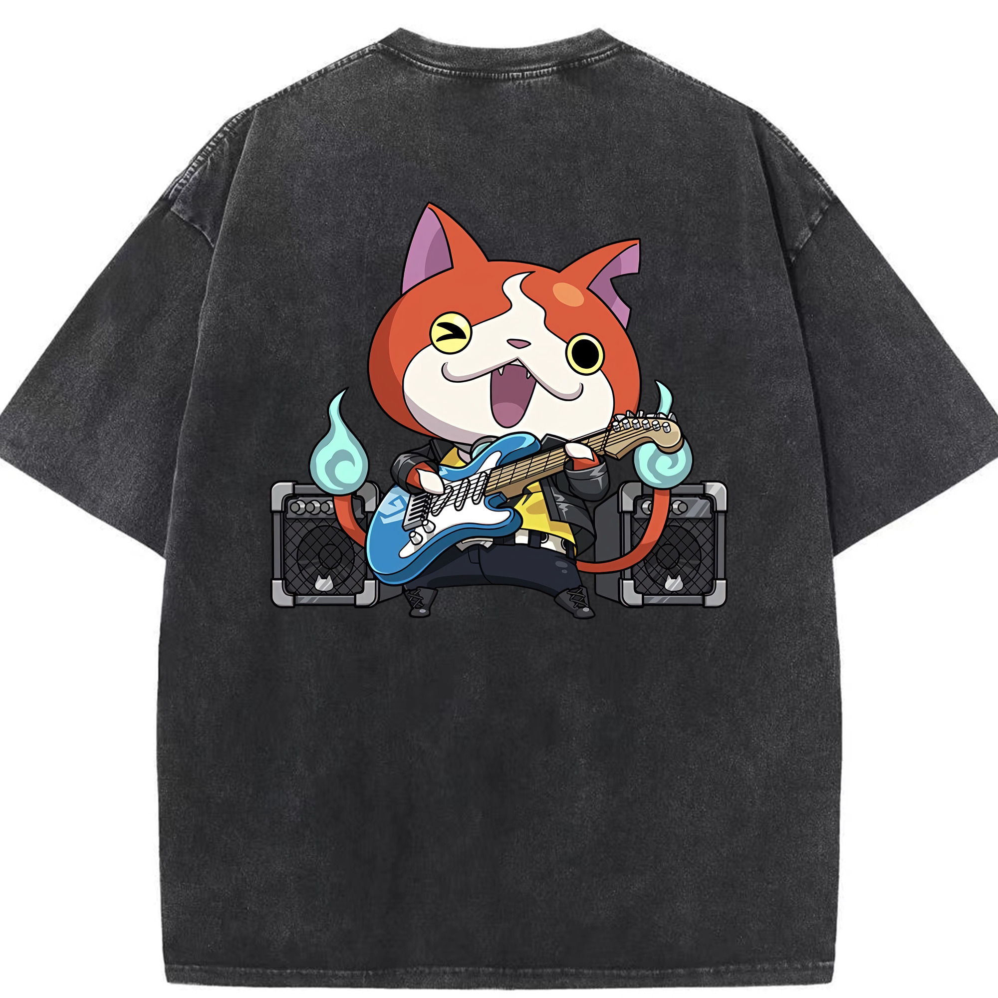 （画像用） 妖怪ウォッチ Yo-kai Watch 綿100% ヴィンテージ風 半袖Tシャツ（背面プリント）