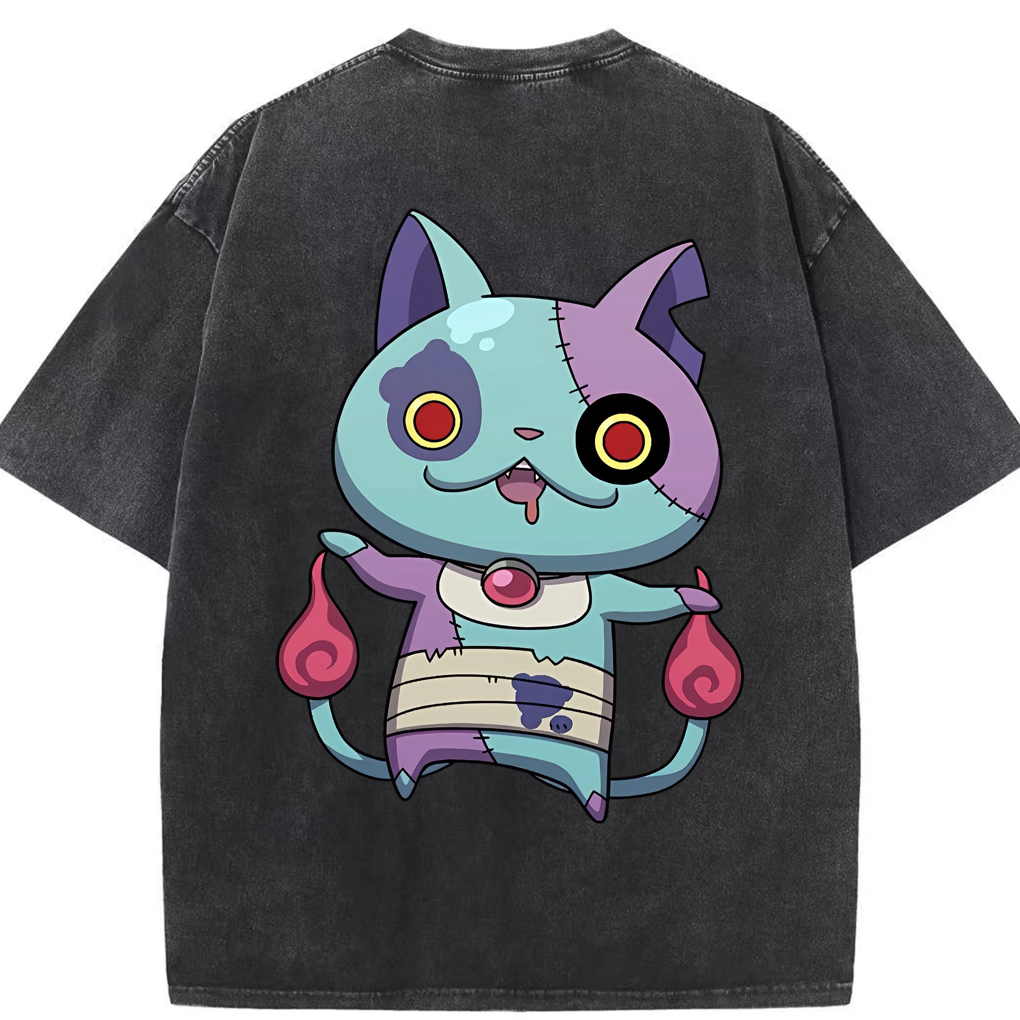 （画像用） 妖怪ウォッチ Yo-kai Watch 綿100% ヴィンテージ風 半袖Tシャツ（背面プリント）