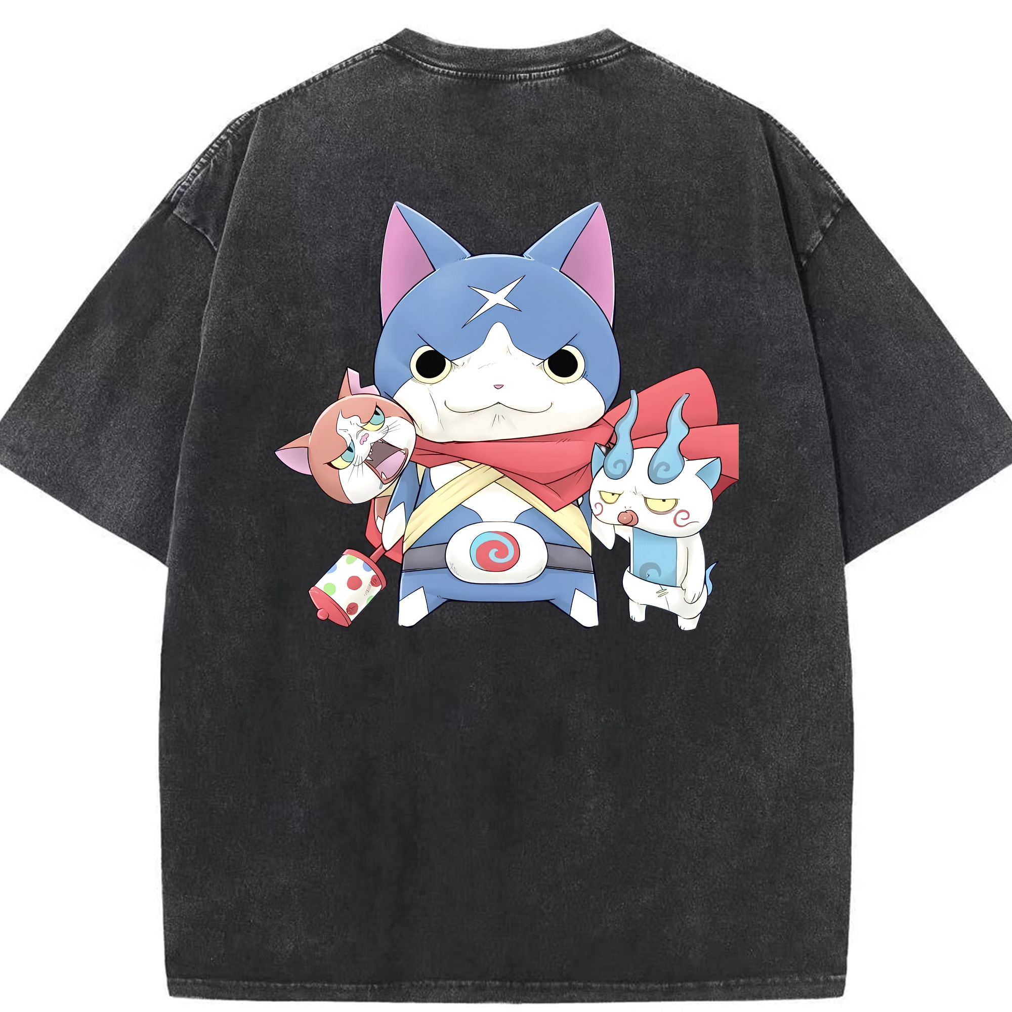 （画像用） 妖怪ウォッチ Yo-kai Watch 綿100% ヴィンテージ風 半袖Tシャツ（背面プリント）