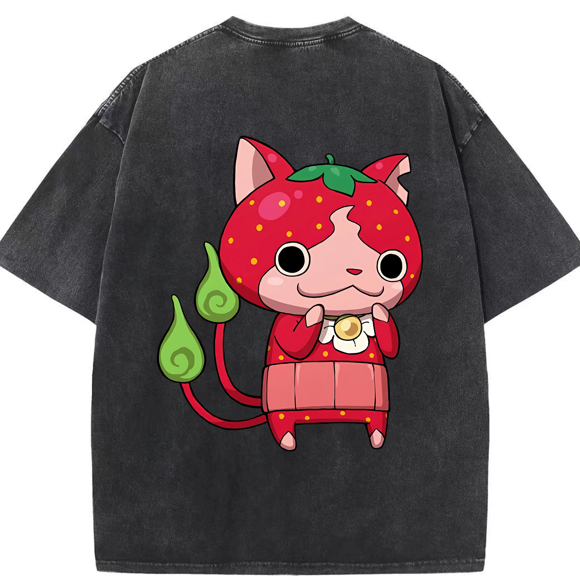 （画像用） 妖怪ウォッチ Yo-kai Watch 綿100% ヴィンテージ風 半袖Tシャツ（背面プリント）