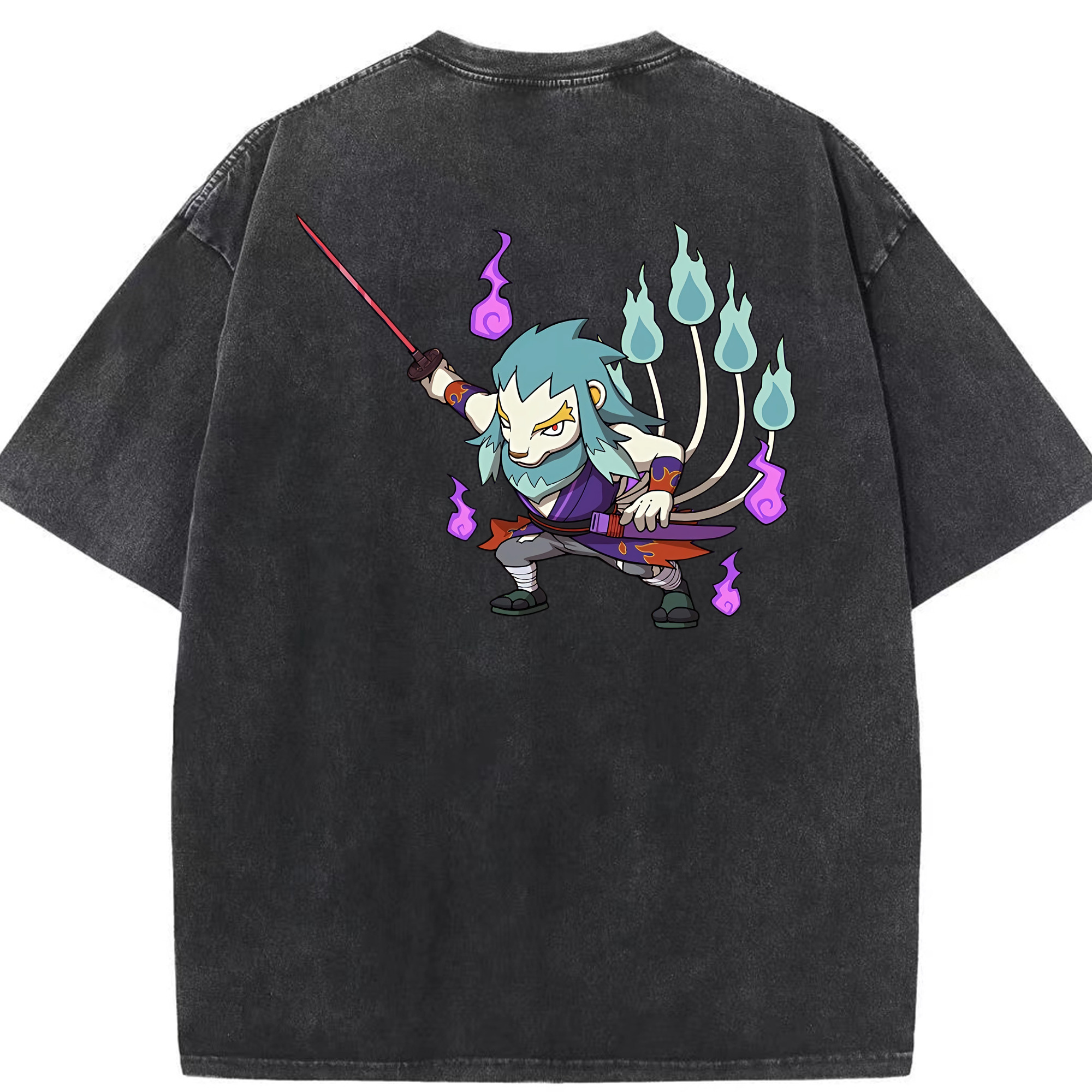 （画像用） 妖怪ウォッチ Yo-kai Watch 綿100% ヴィンテージ風 半袖Tシャツ（背面プリント）