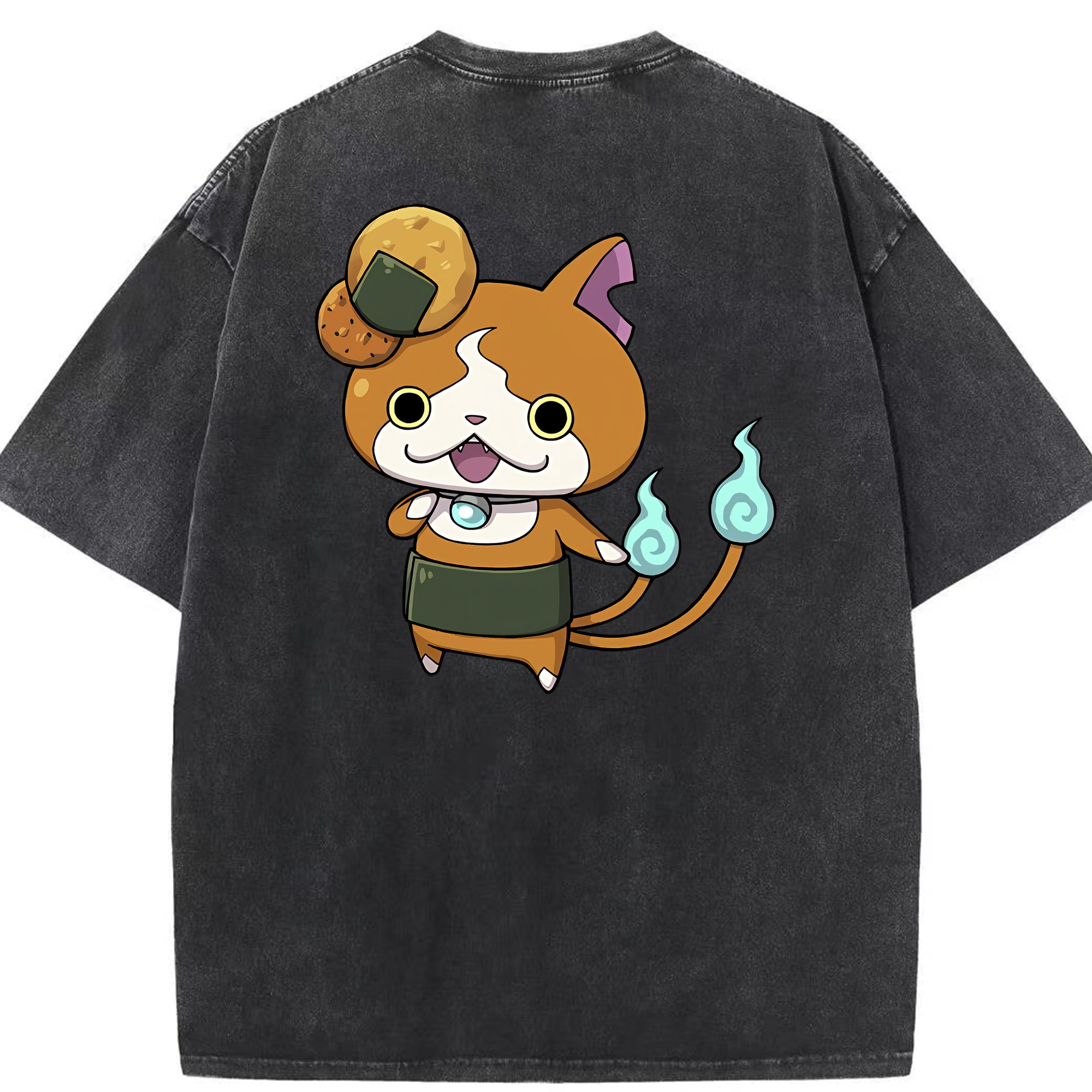 （画像用） 妖怪ウォッチ Yo-kai Watch 綿100% ヴィンテージ風 半袖Tシャツ（背面プリント）