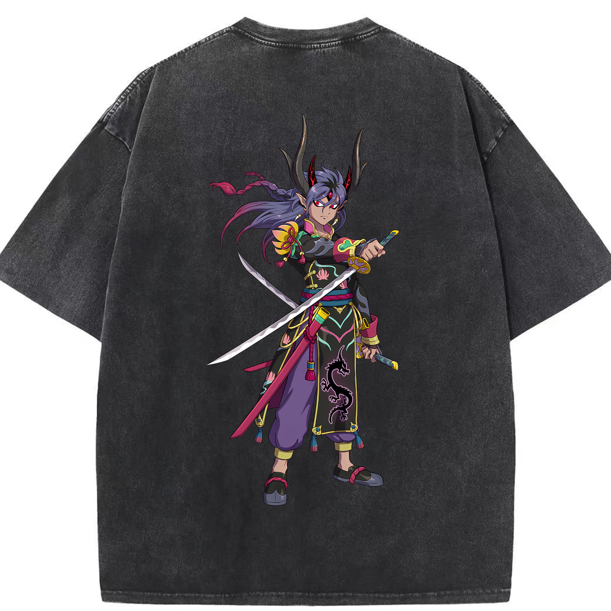 （画像用） 妖怪ウォッチ Yo-kai Watch 綿100% ヴィンテージ風 半袖Tシャツ（背面プリント）
