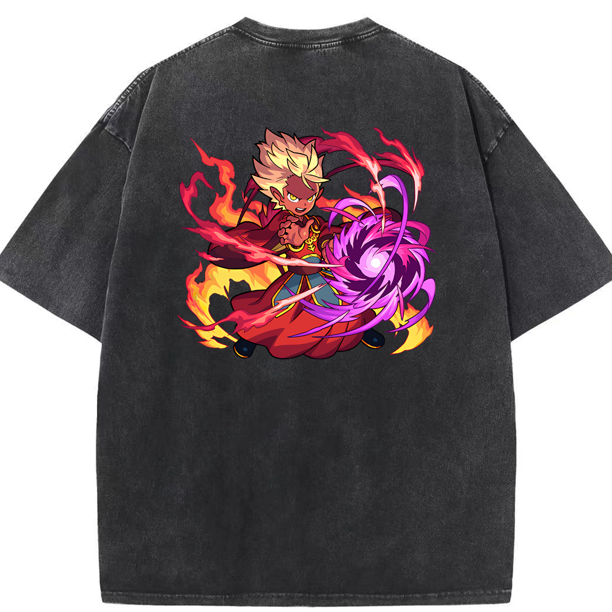 （画像用） 妖怪ウォッチ Yo-kai Watch 綿100% ヴィンテージ風 半袖Tシャツ（背面プリント）