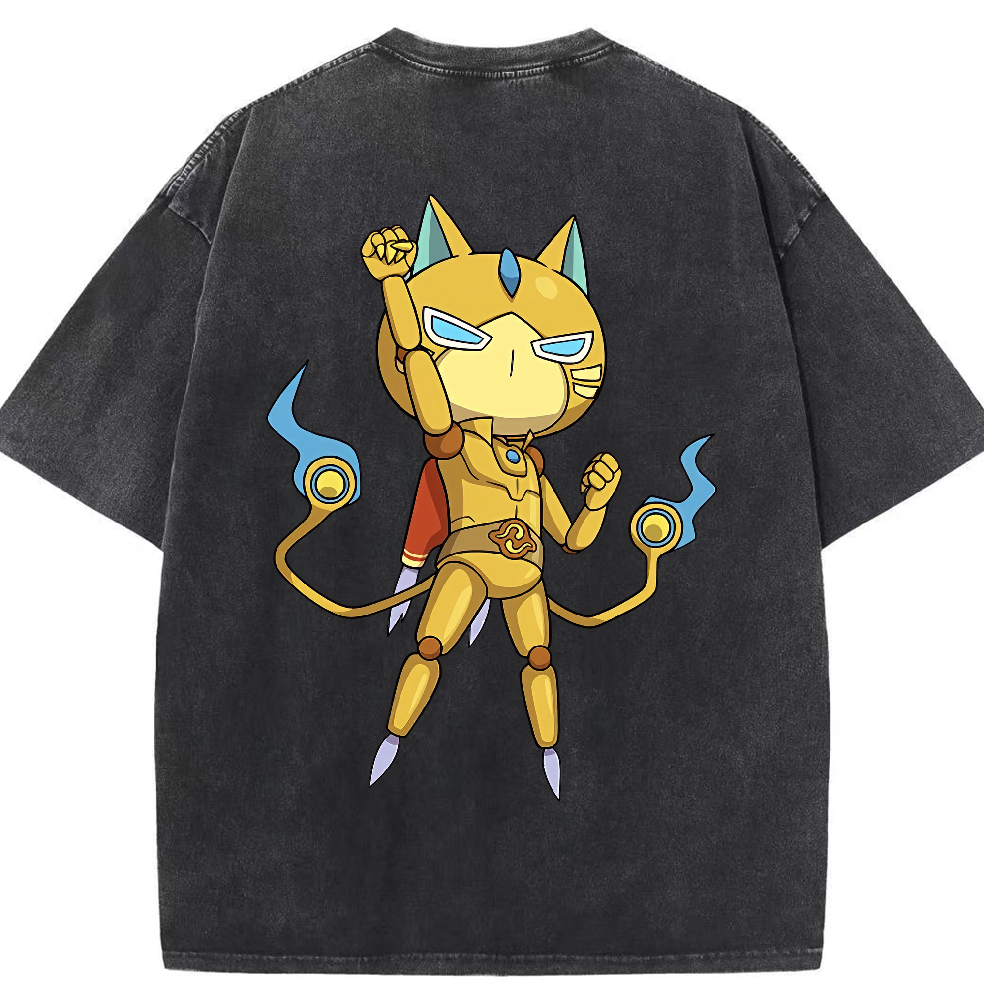 （画像用） 妖怪ウォッチ Yo-kai Watch 綿100% ヴィンテージ風 半袖Tシャツ（背面プリント）
