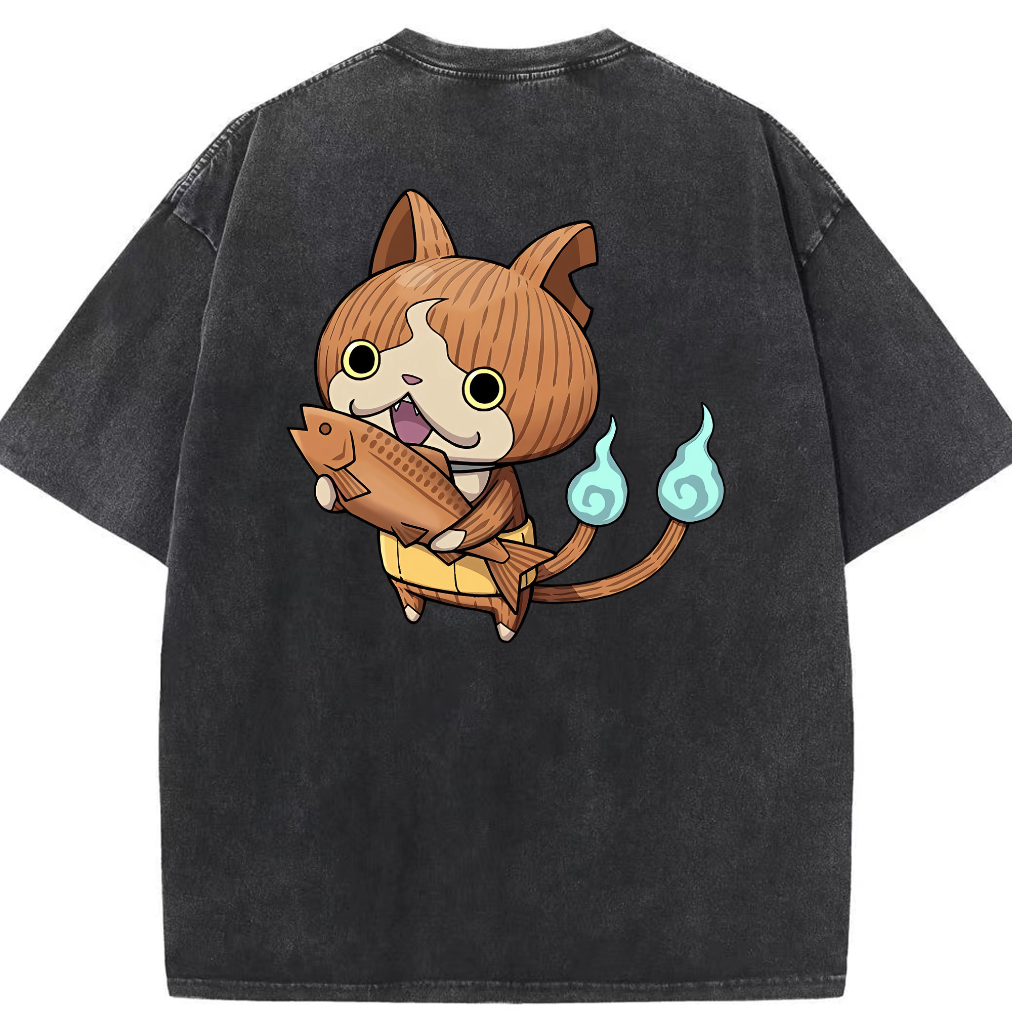 （画像用） 妖怪ウォッチ Yo-kai Watch 綿100% ヴィンテージ風 半袖Tシャツ（背面プリント）