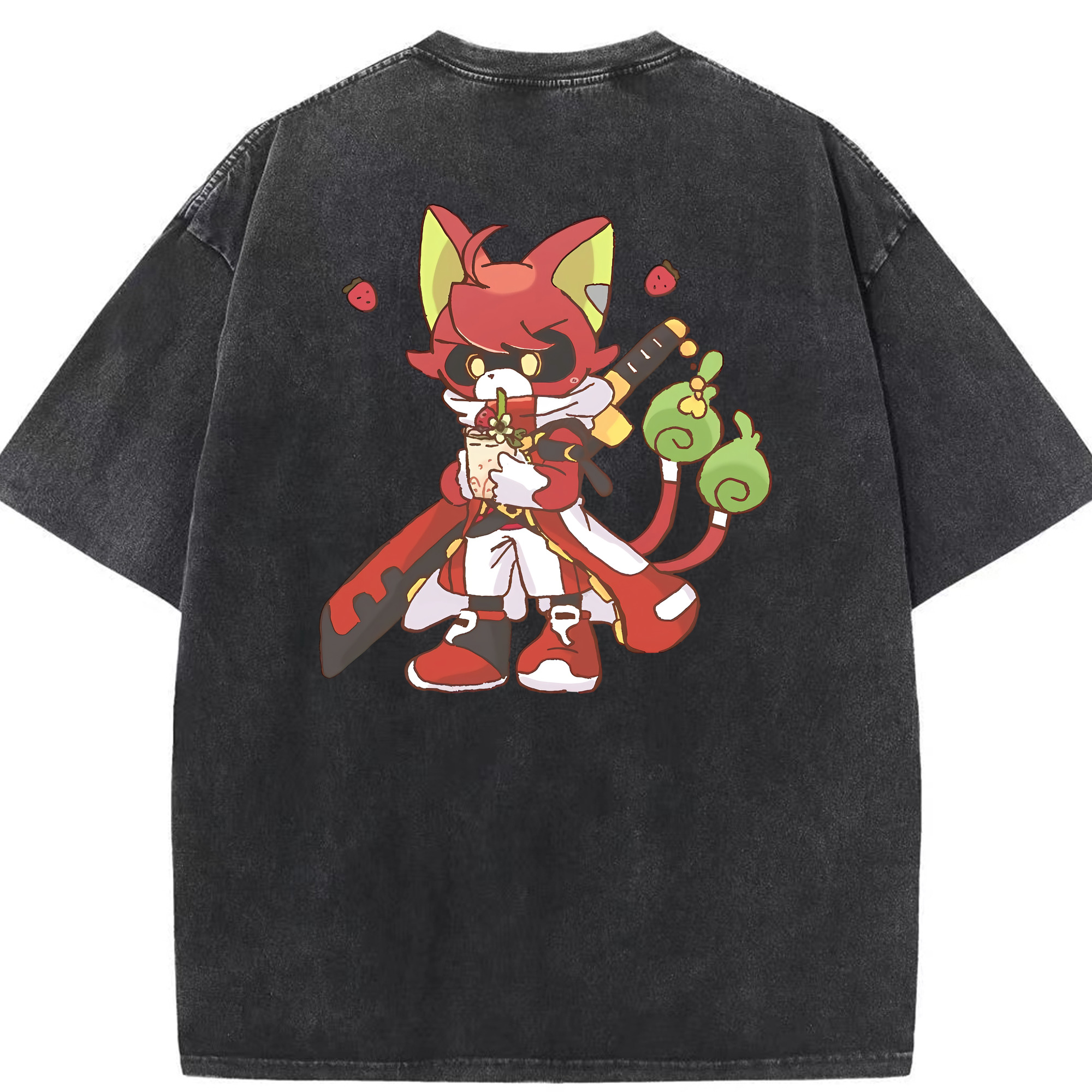 （画像用） 妖怪ウォッチ Yo-kai Watch 綿100% ヴィンテージ風 半袖Tシャツ（背面プリント）