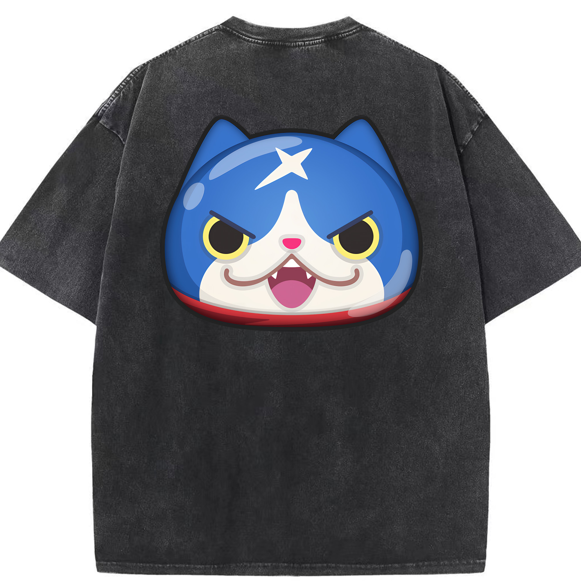 （画像用） 妖怪ウォッチ Yo-kai Watch 綿100% ヴィンテージ風 半袖Tシャツ（背面プリント）