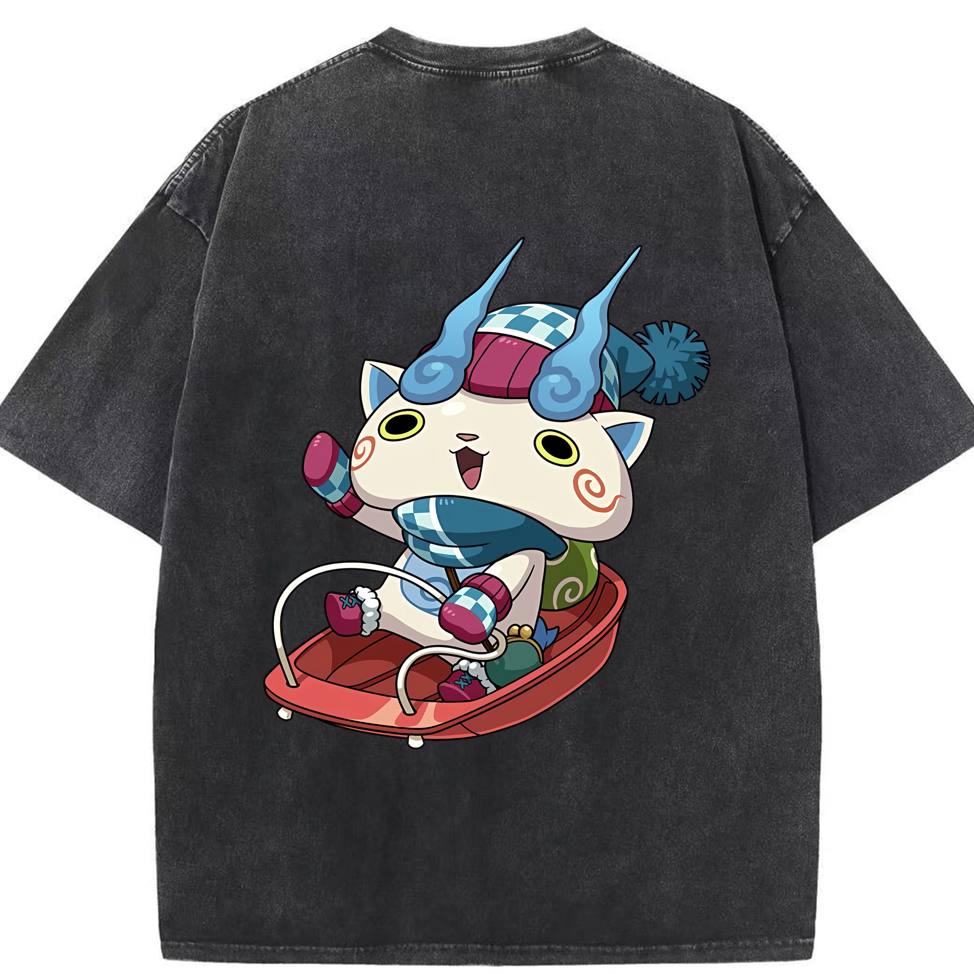 （画像用） 妖怪ウォッチ Yo-kai Watch 綿100% ヴィンテージ風 半袖Tシャツ（背面プリント）
