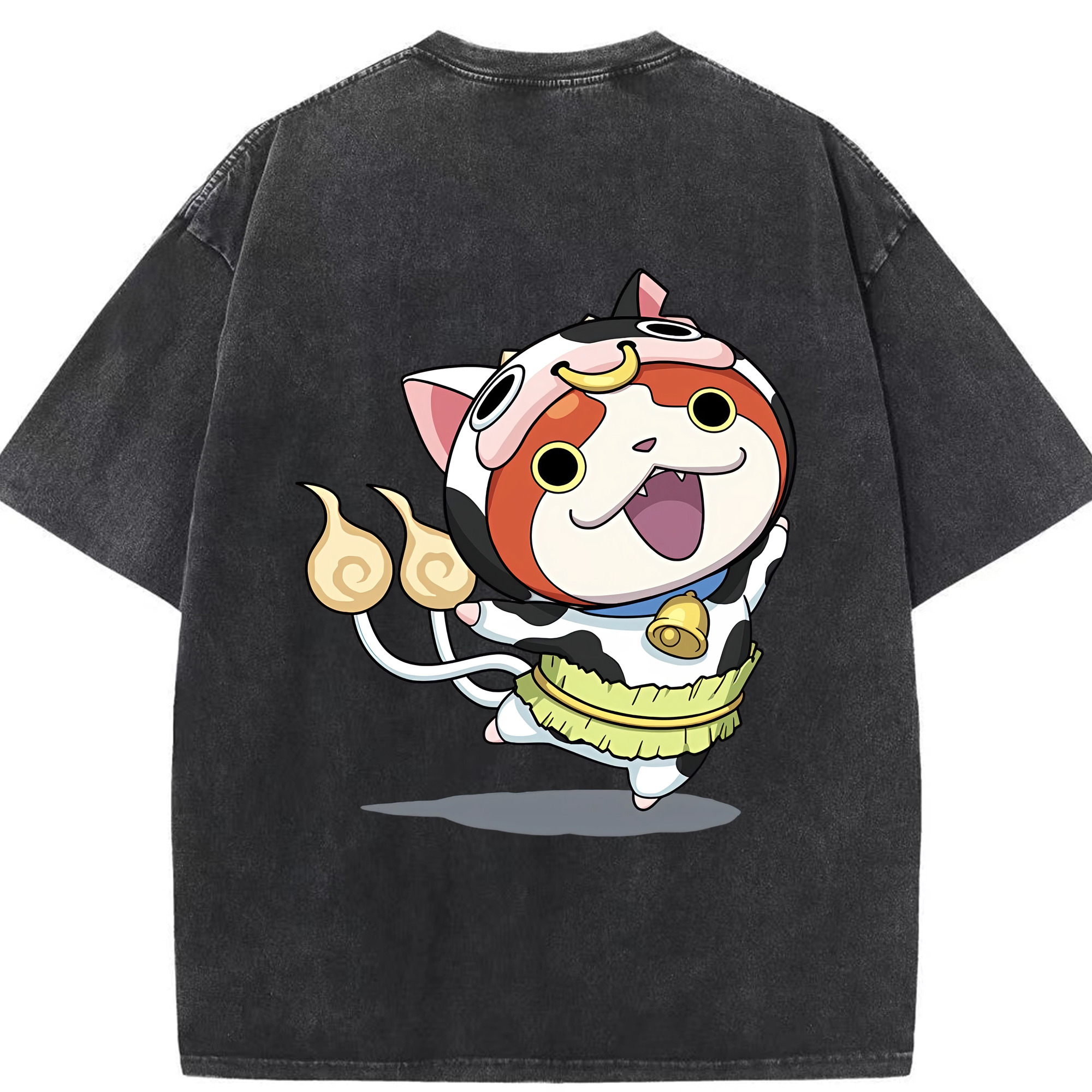 （画像用） 妖怪ウォッチ Yo-kai Watch 綿100% ヴィンテージ風 半袖Tシャツ（背面プリント）