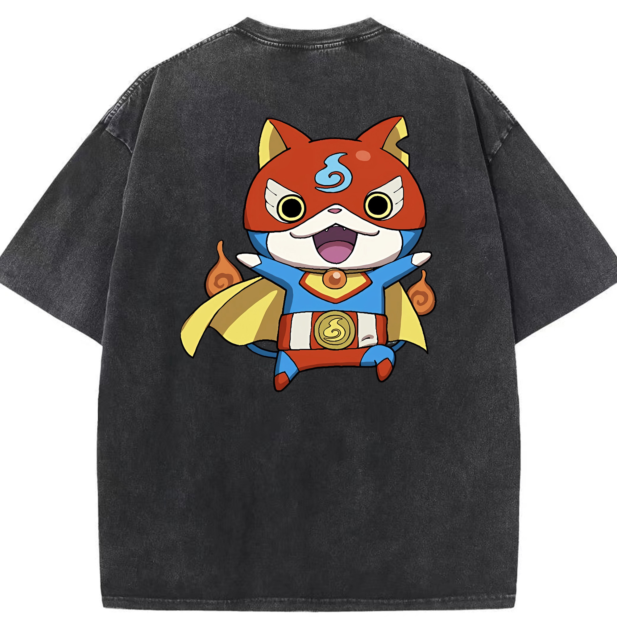 （画像用） 妖怪ウォッチ Yo-kai Watch 綿100% ヴィンテージ風 半袖Tシャツ（背面プリント）