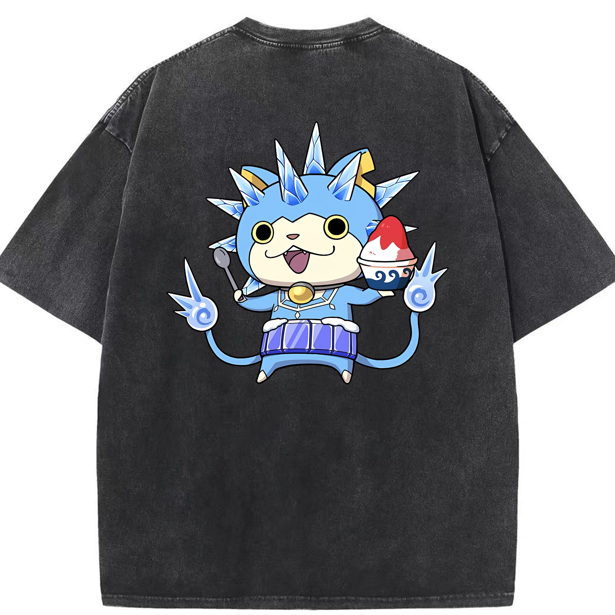 （画像用） 妖怪ウォッチ Yo-kai Watch 綿100% ヴィンテージ風 半袖Tシャツ（背面プリント）