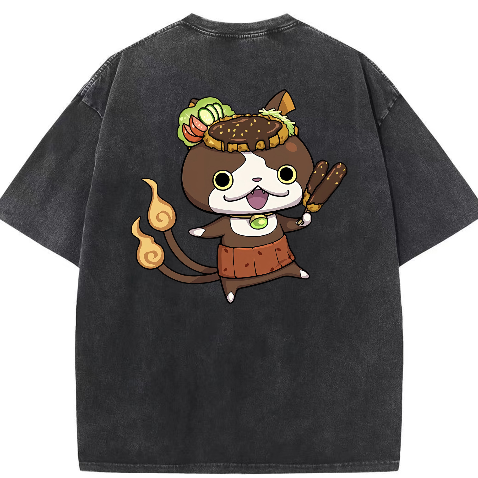 （画像用） 妖怪ウォッチ Yo-kai Watch 綿100% ヴィンテージ風 半袖Tシャツ（背面プリント）
