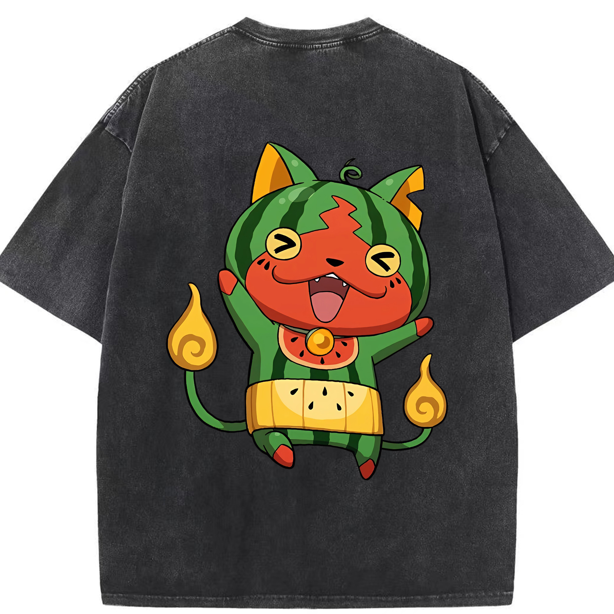 （画像用） 妖怪ウォッチ Yo-kai Watch 綿100% ヴィンテージ風 半袖Tシャツ（背面プリント）