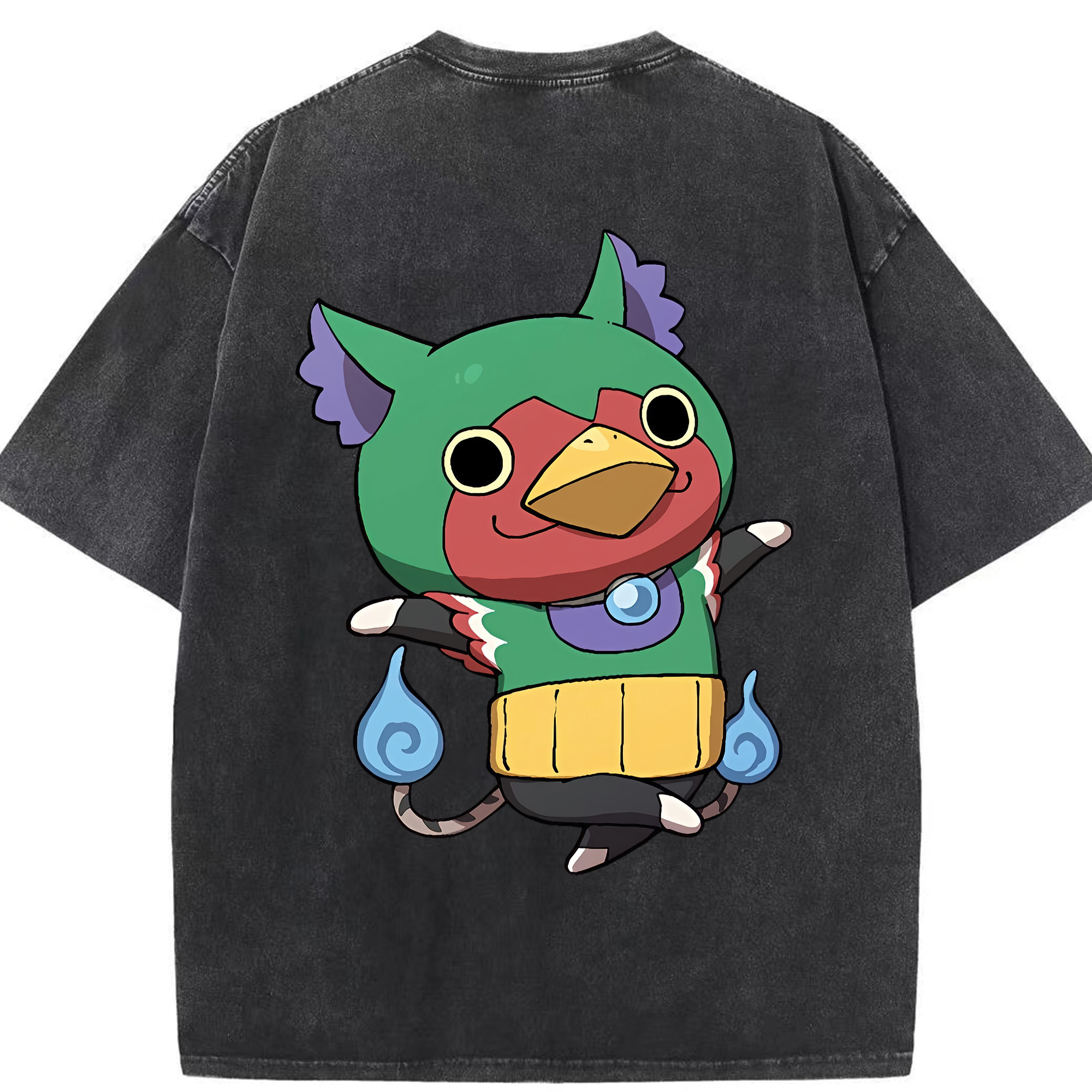 （画像用） 妖怪ウォッチ Yo-kai Watch 綿100% ヴィンテージ風 半袖Tシャツ（背面プリント）