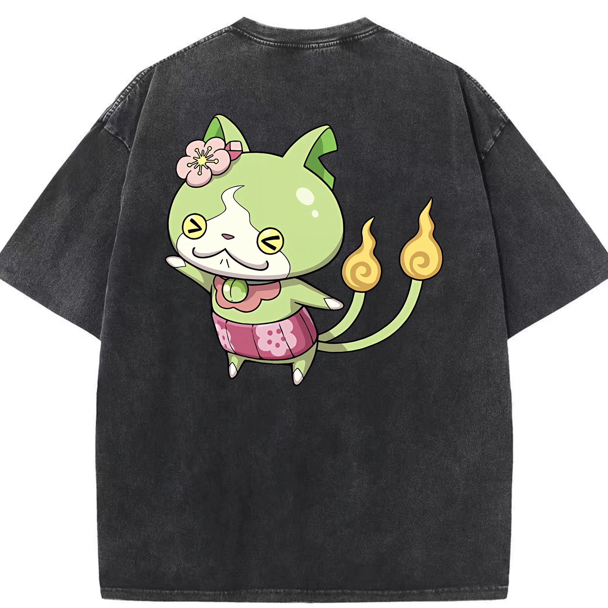 （画像用） 妖怪ウォッチ Yo-kai Watch 綿100% ヴィンテージ風 半袖Tシャツ（背面プリント）