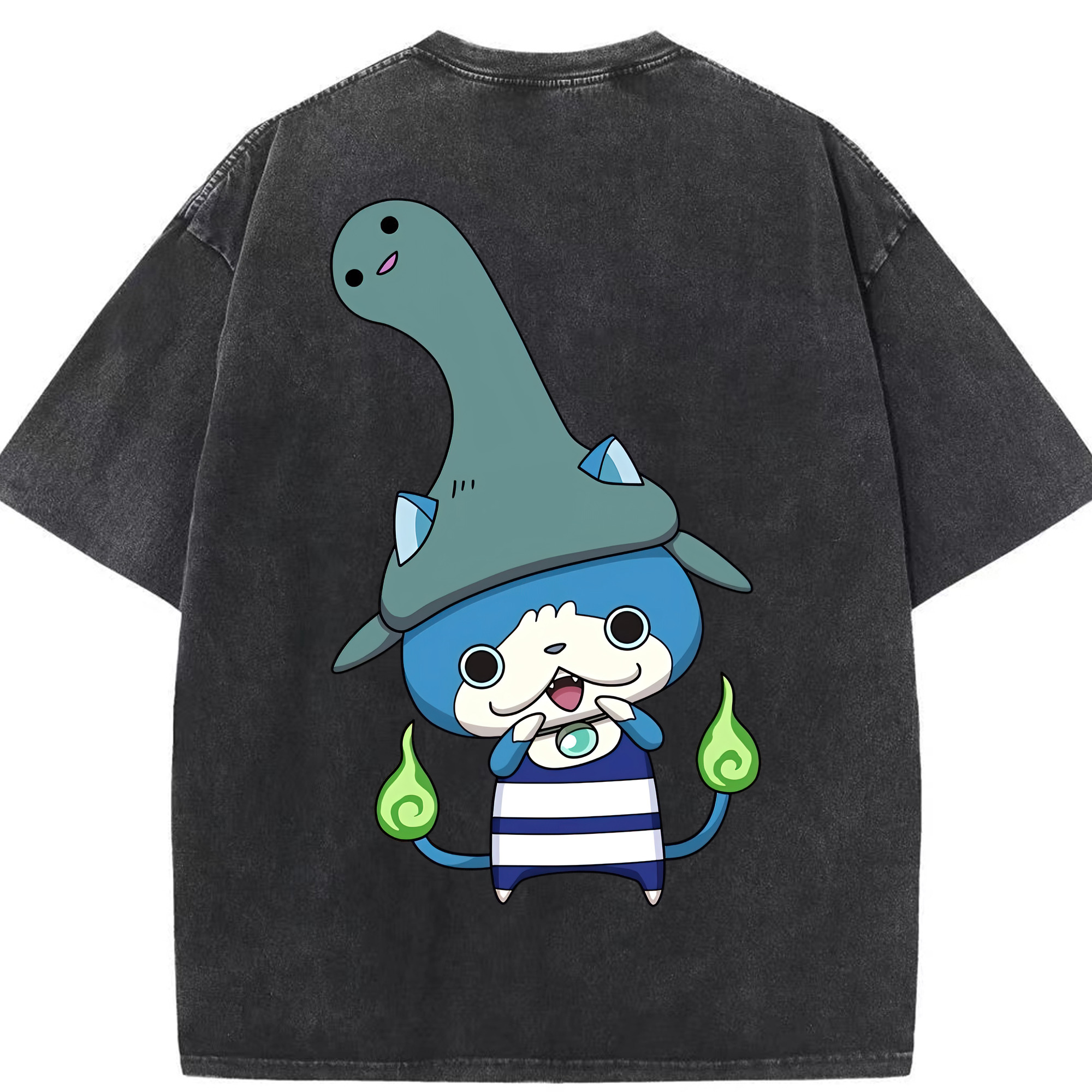 （画像用） 妖怪ウォッチ Yo-kai Watch 綿100% ヴィンテージ風 半袖Tシャツ（背面プリント）
