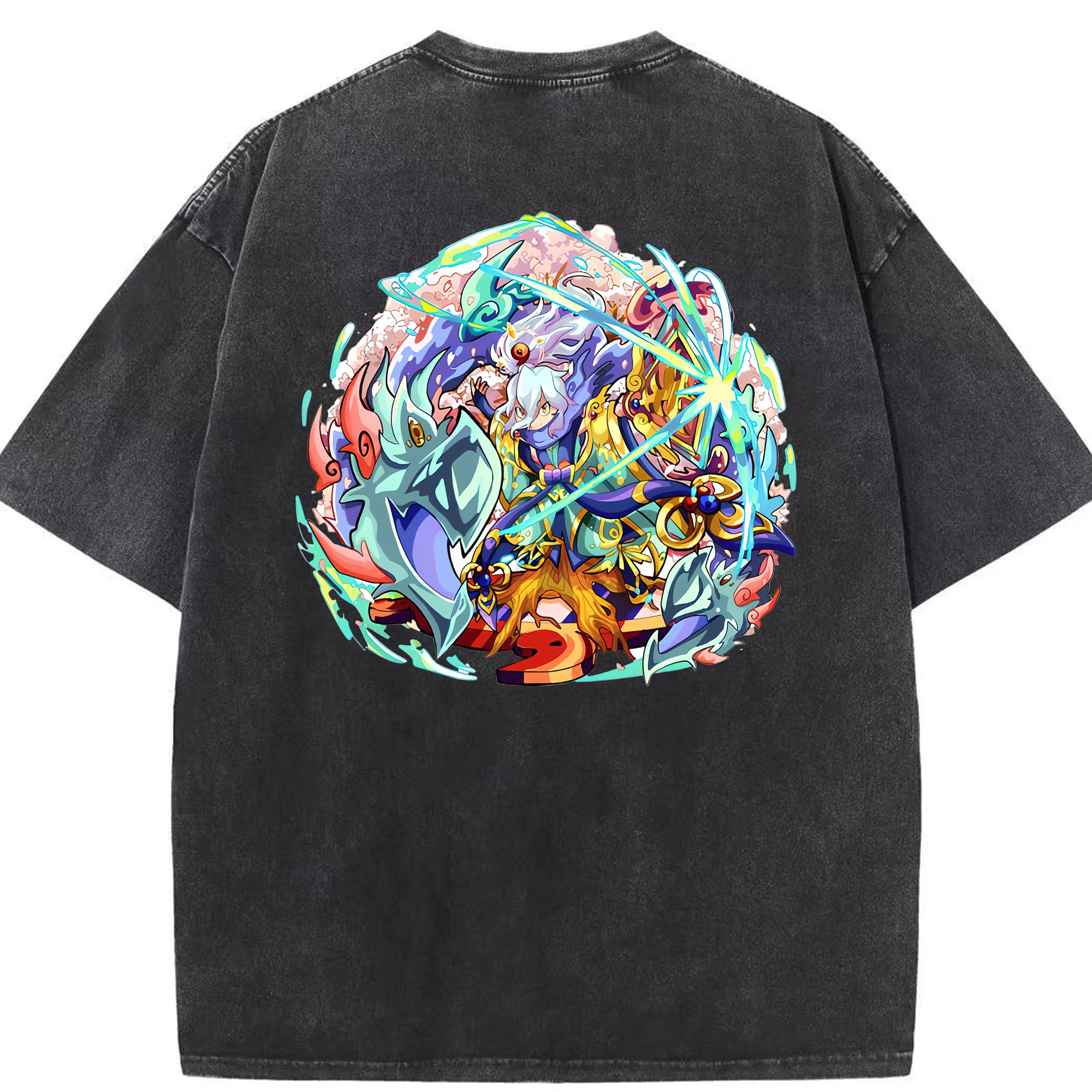 （画像用） 妖怪ウォッチ Yo-kai Watch 綿100% ヴィンテージ風 半袖Tシャツ（背面プリント）