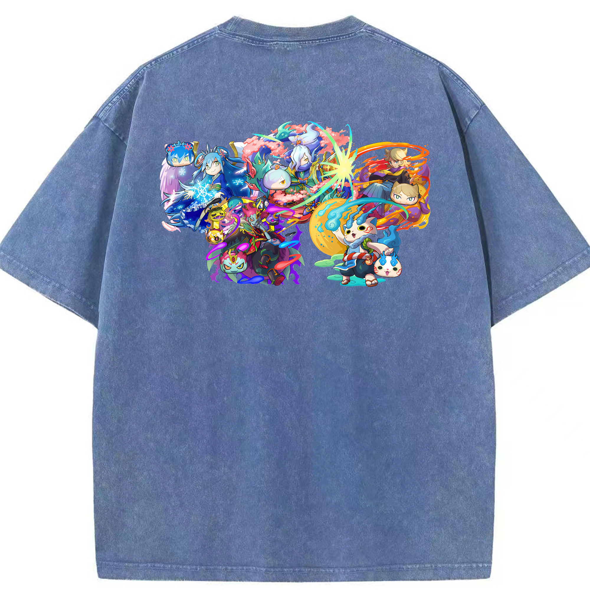 （画像用） 妖怪ウォッチ Yo-kai Watch 綿100% ヴィンテージ風 半袖Tシャツ（背面プリント）
