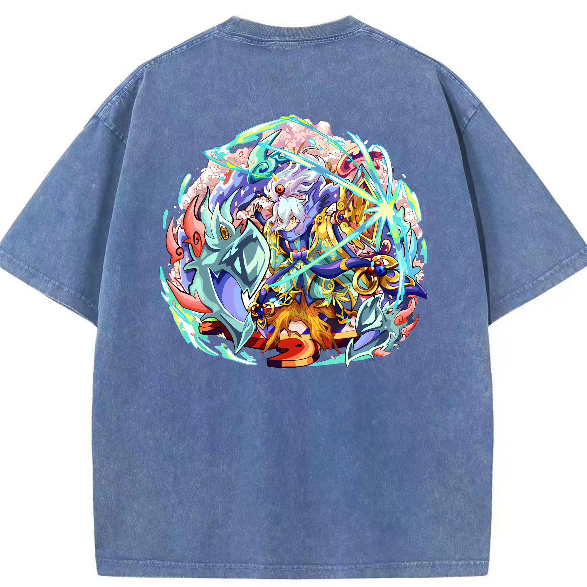 （画像用） 妖怪ウォッチ Yo-kai Watch 綿100% ヴィンテージ風 半袖Tシャツ（背面プリント）