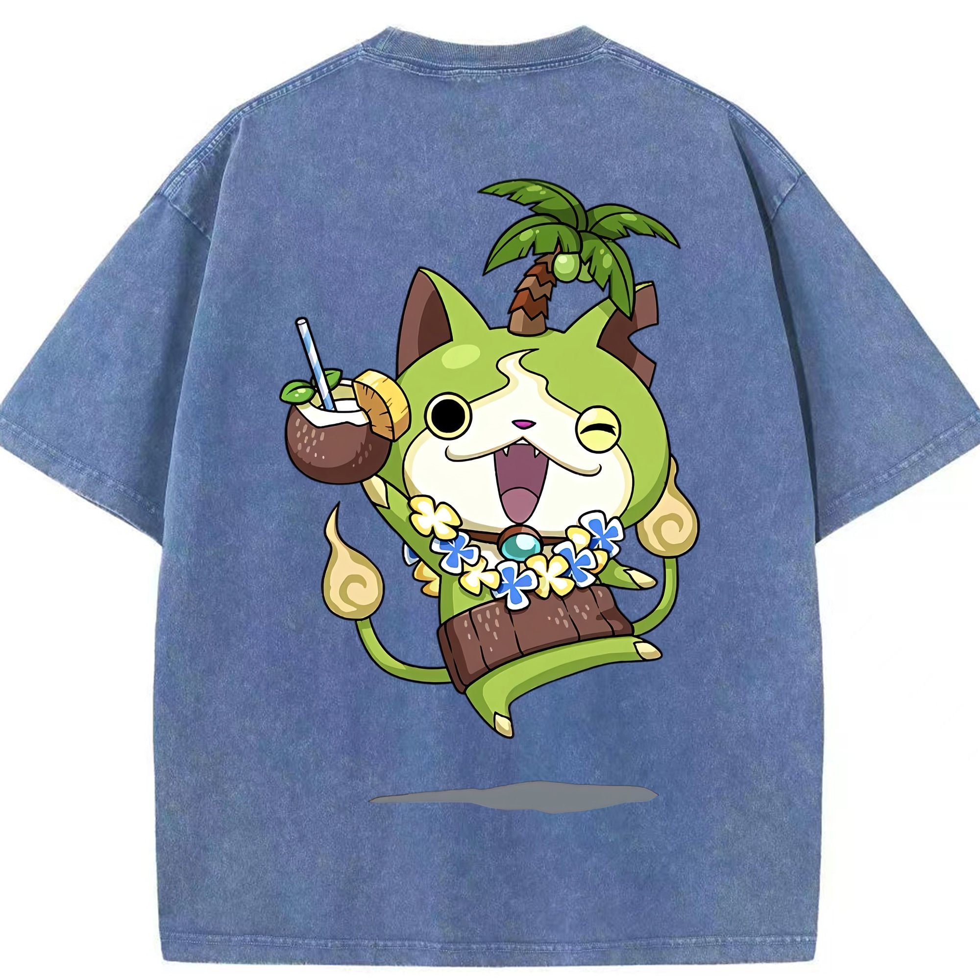 （画像用） 妖怪ウォッチ Yo-kai Watch 綿100% ヴィンテージ風 半袖Tシャツ（背面プリント）