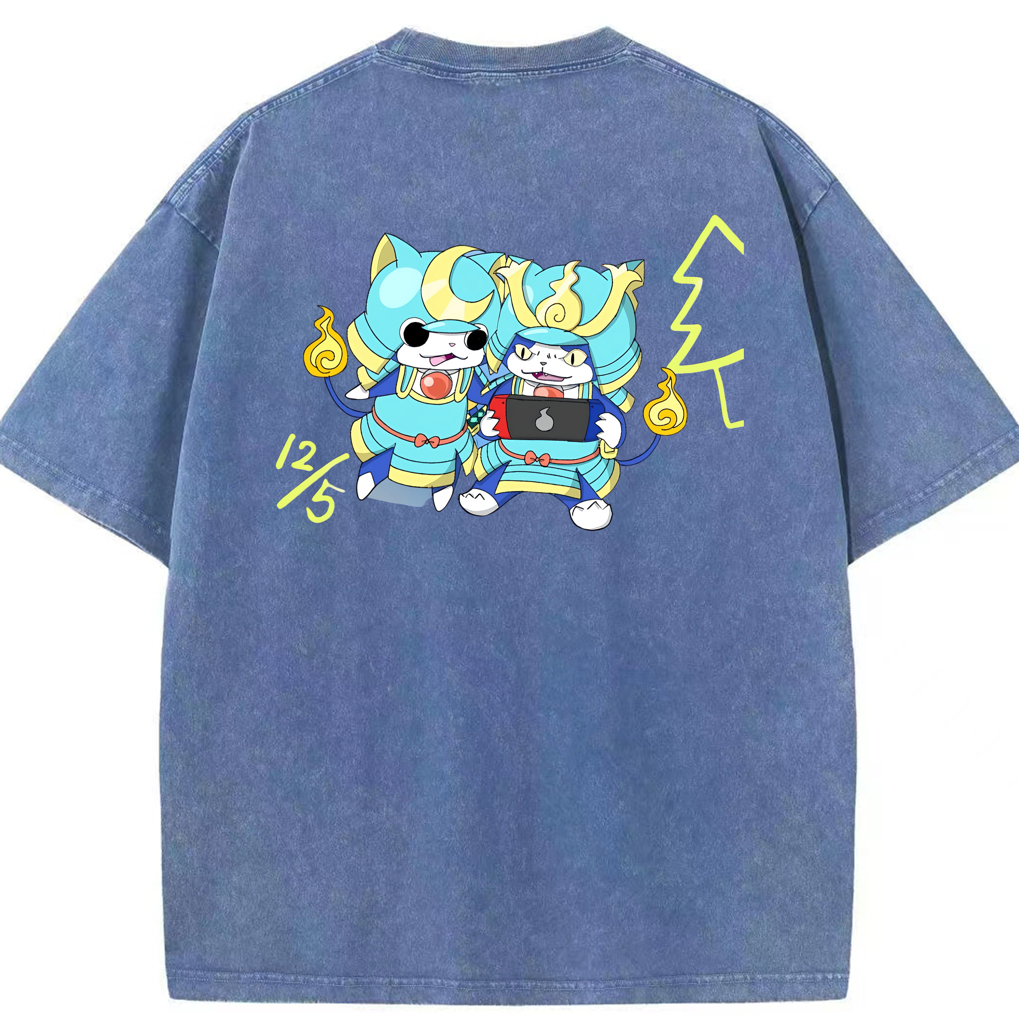 （画像用） 妖怪ウォッチ Yo-kai Watch 綿100% ヴィンテージ風 半袖Tシャツ（背面プリント）