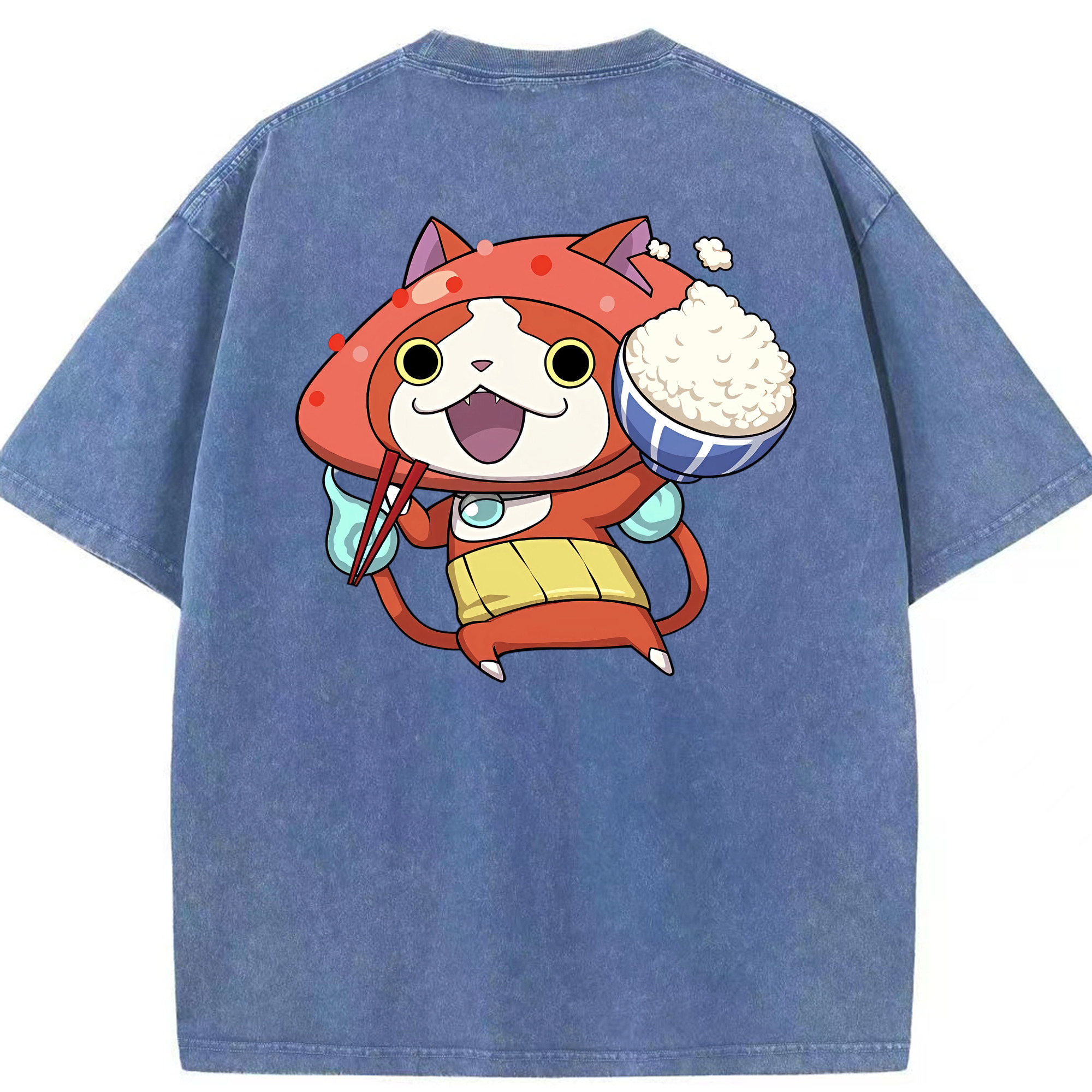 （画像用） 妖怪ウォッチ Yo-kai Watch 綿100% ヴィンテージ風 半袖Tシャツ（背面プリント）