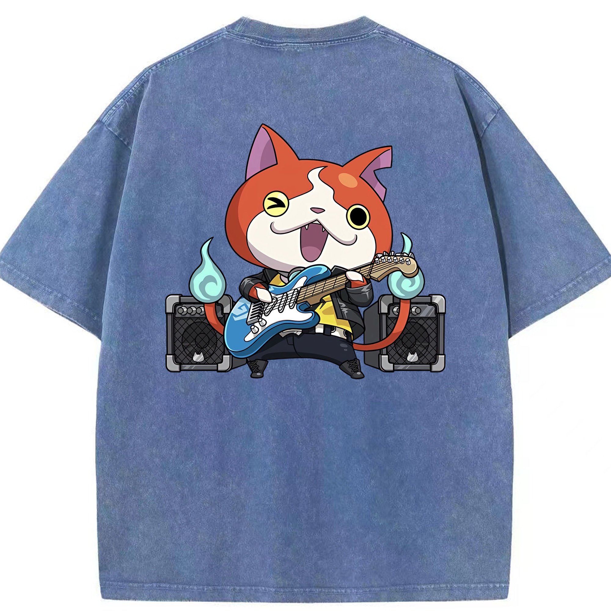 （画像用） 妖怪ウォッチ Yo-kai Watch 綿100% ヴィンテージ風 半袖Tシャツ（背面プリント）