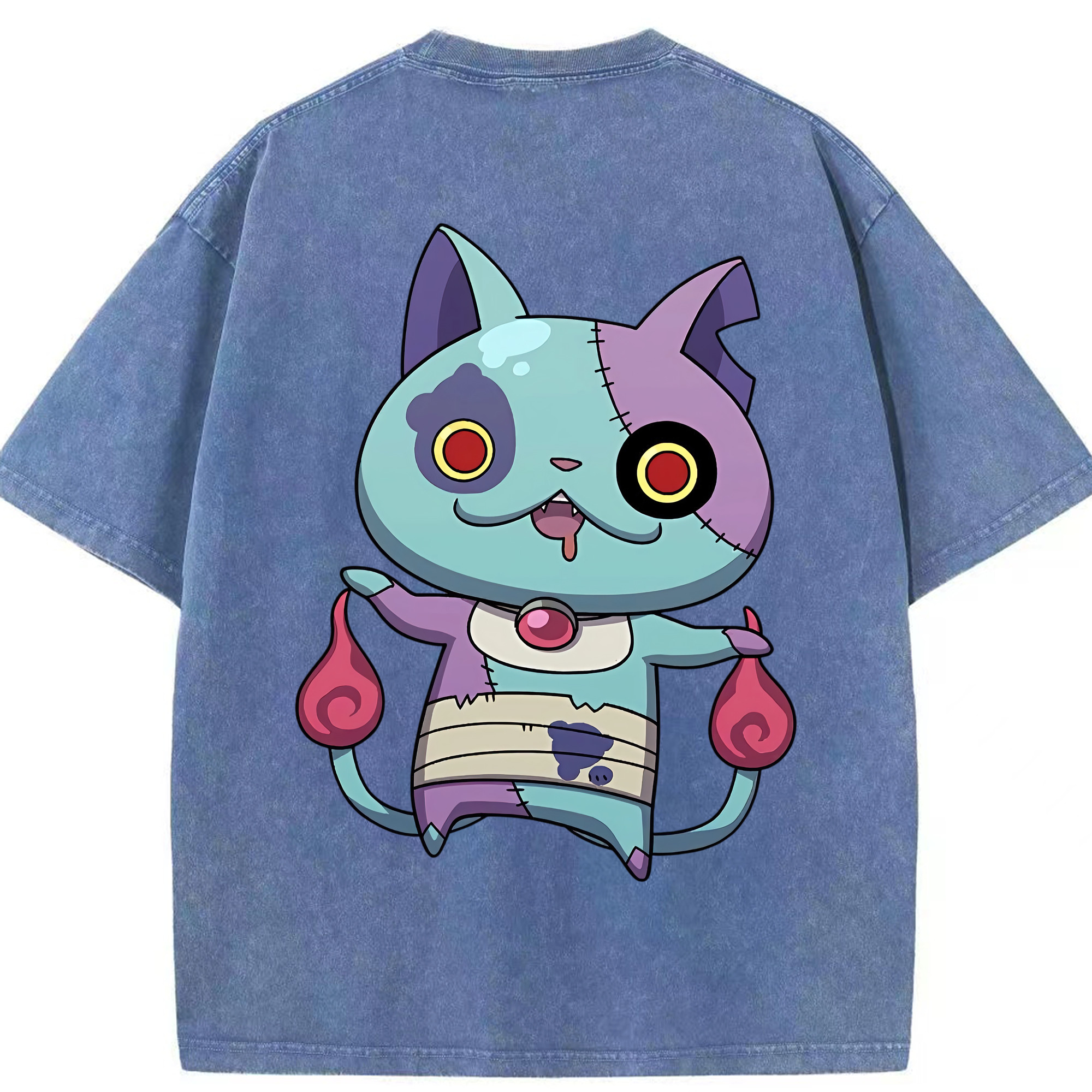 （画像用） 妖怪ウォッチ Yo-kai Watch 綿100% ヴィンテージ風 半袖Tシャツ（背面プリント）