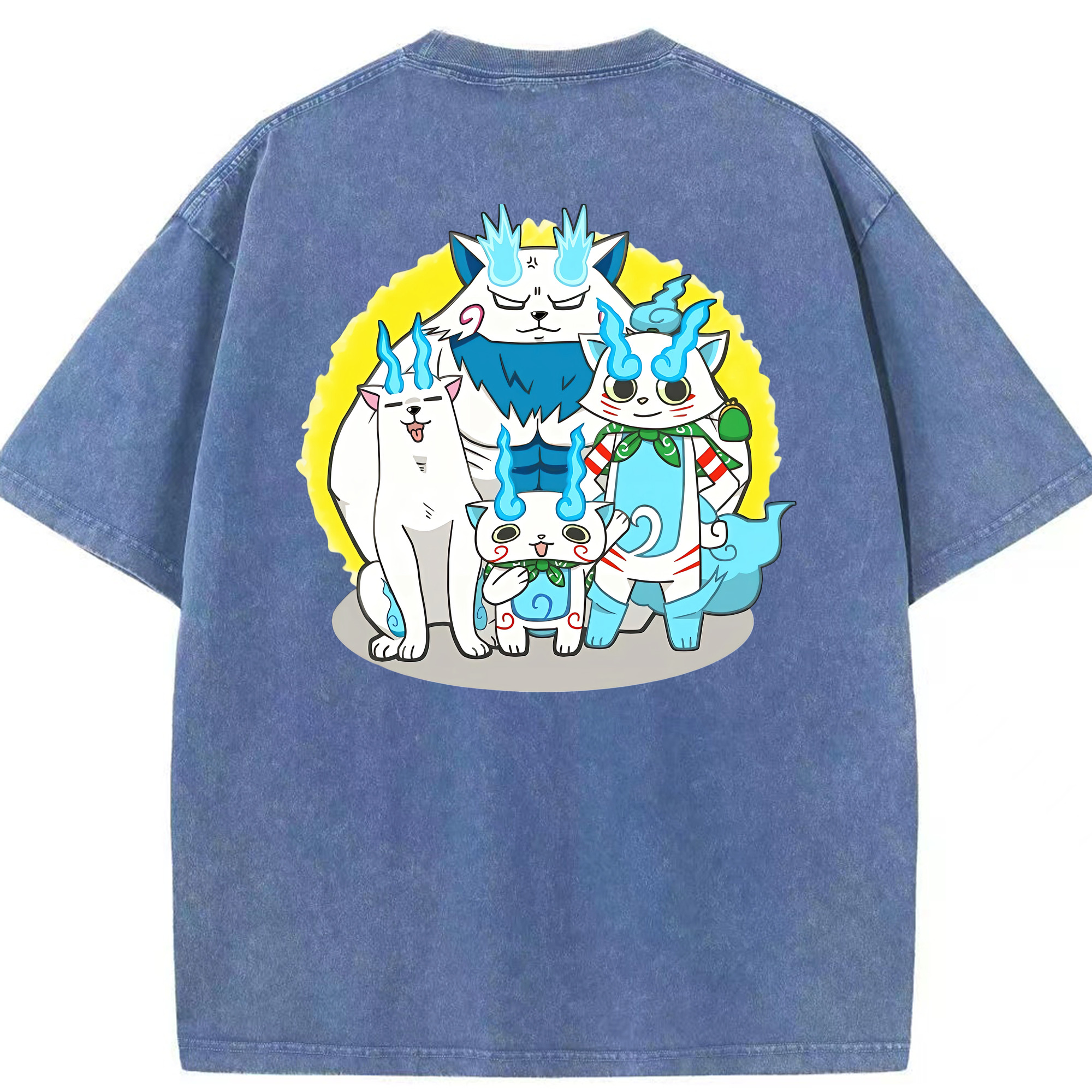 （画像用） 妖怪ウォッチ Yo-kai Watch 綿100% ヴィンテージ風 半袖Tシャツ（背面プリント）