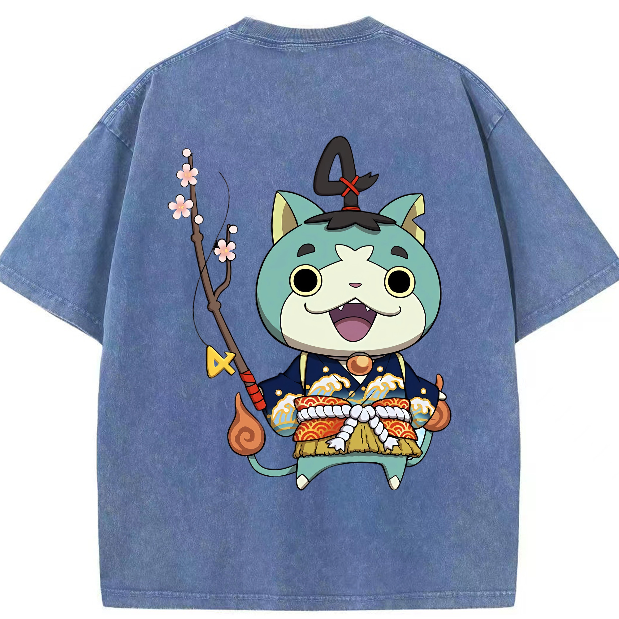 （画像用） 妖怪ウォッチ Yo-kai Watch 綿100% ヴィンテージ風 半袖Tシャツ（背面プリント）