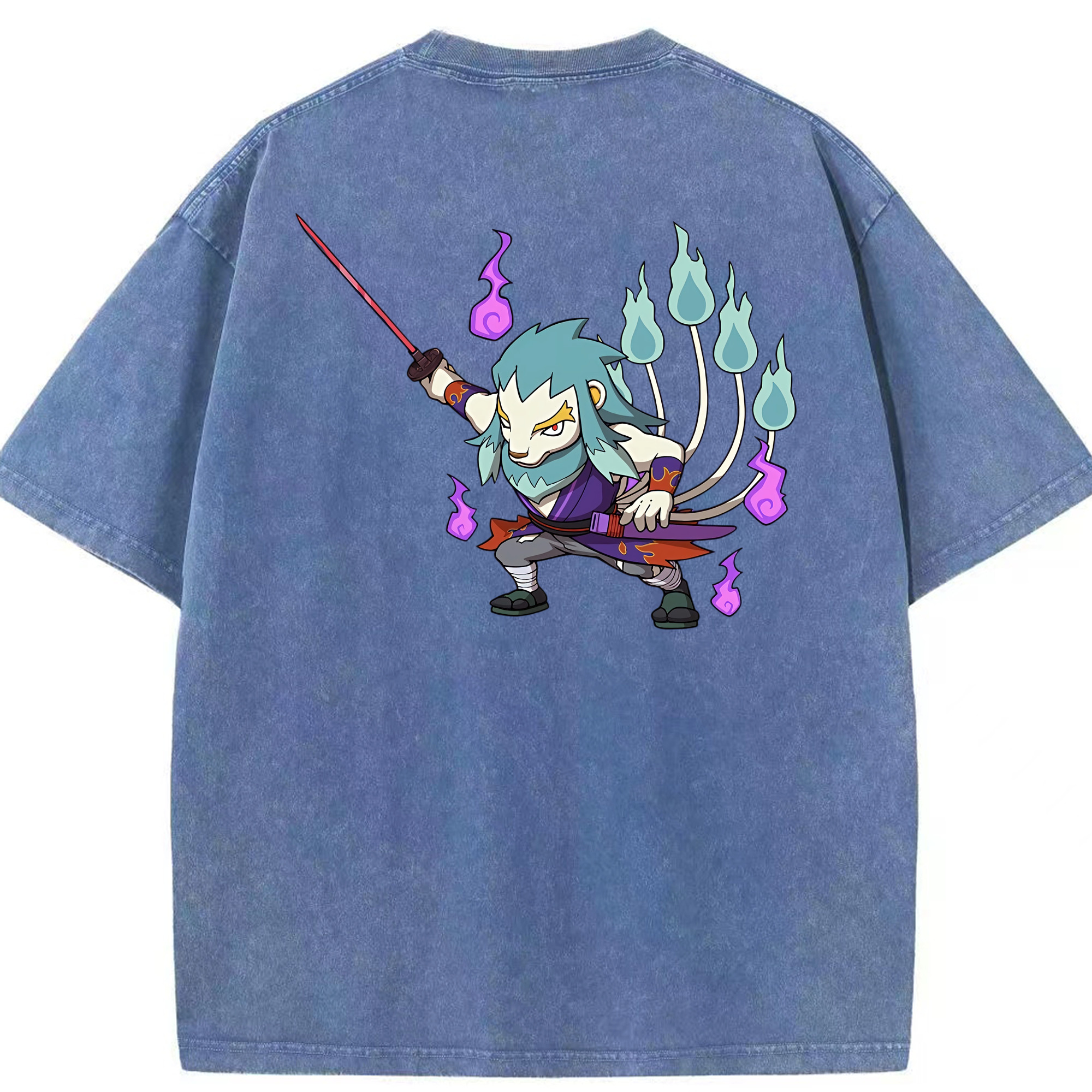 （画像用） 妖怪ウォッチ Yo-kai Watch 綿100% ヴィンテージ風 半袖Tシャツ（背面プリント）