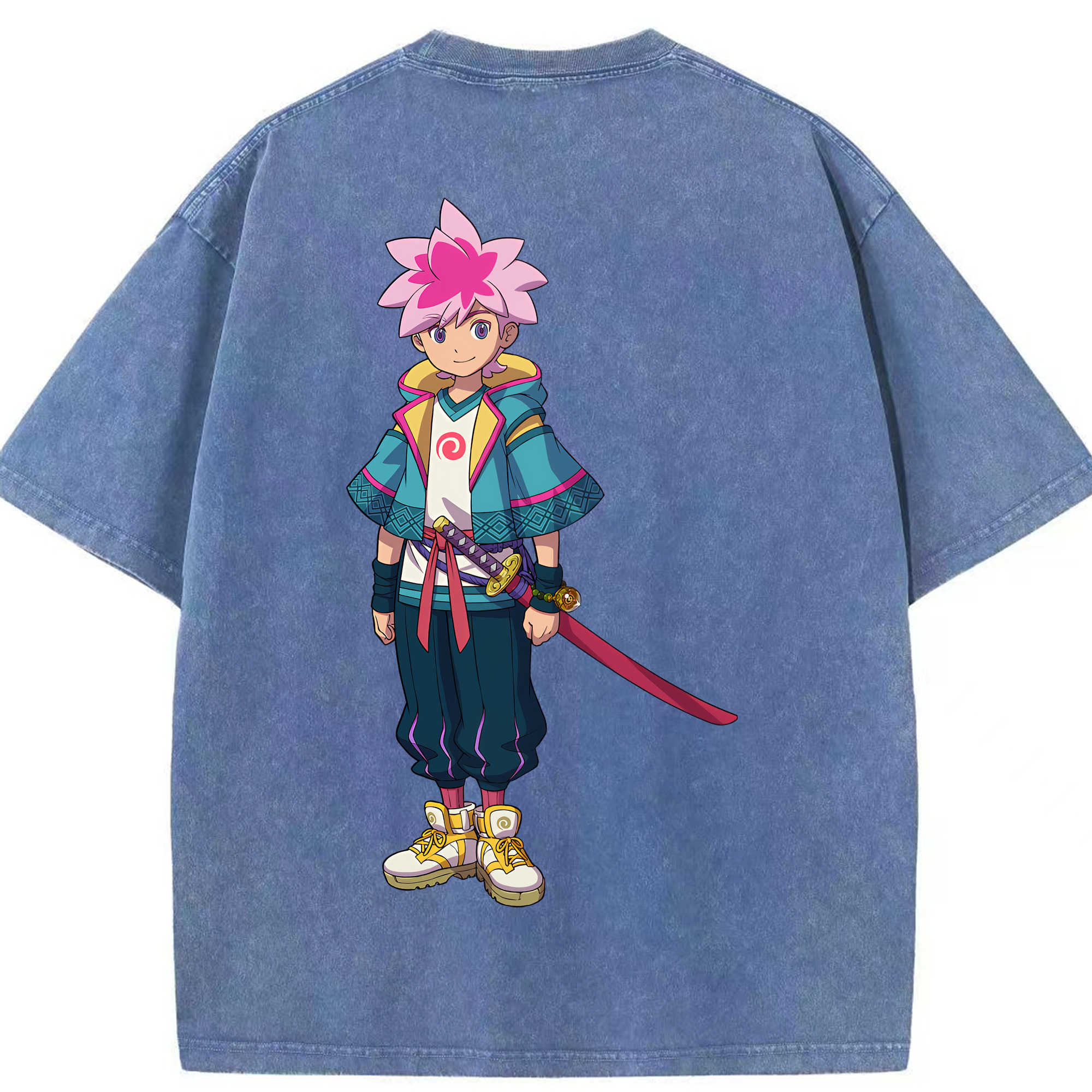 （画像用） 妖怪ウォッチ Yo-kai Watch 綿100% ヴィンテージ風 半袖Tシャツ（背面プリント）
