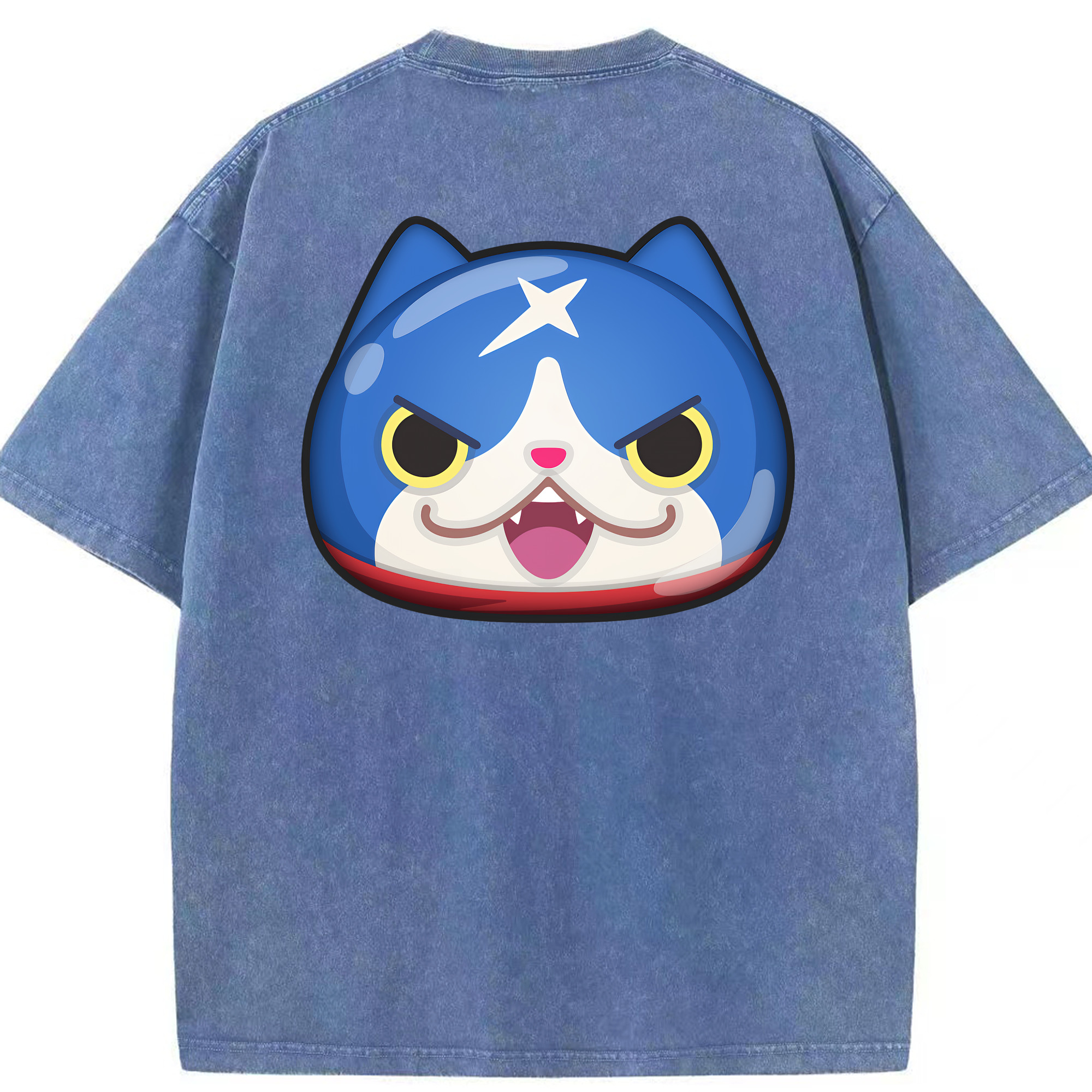 （画像用） 妖怪ウォッチ Yo-kai Watch 綿100% ヴィンテージ風 半袖Tシャツ（背面プリント）
