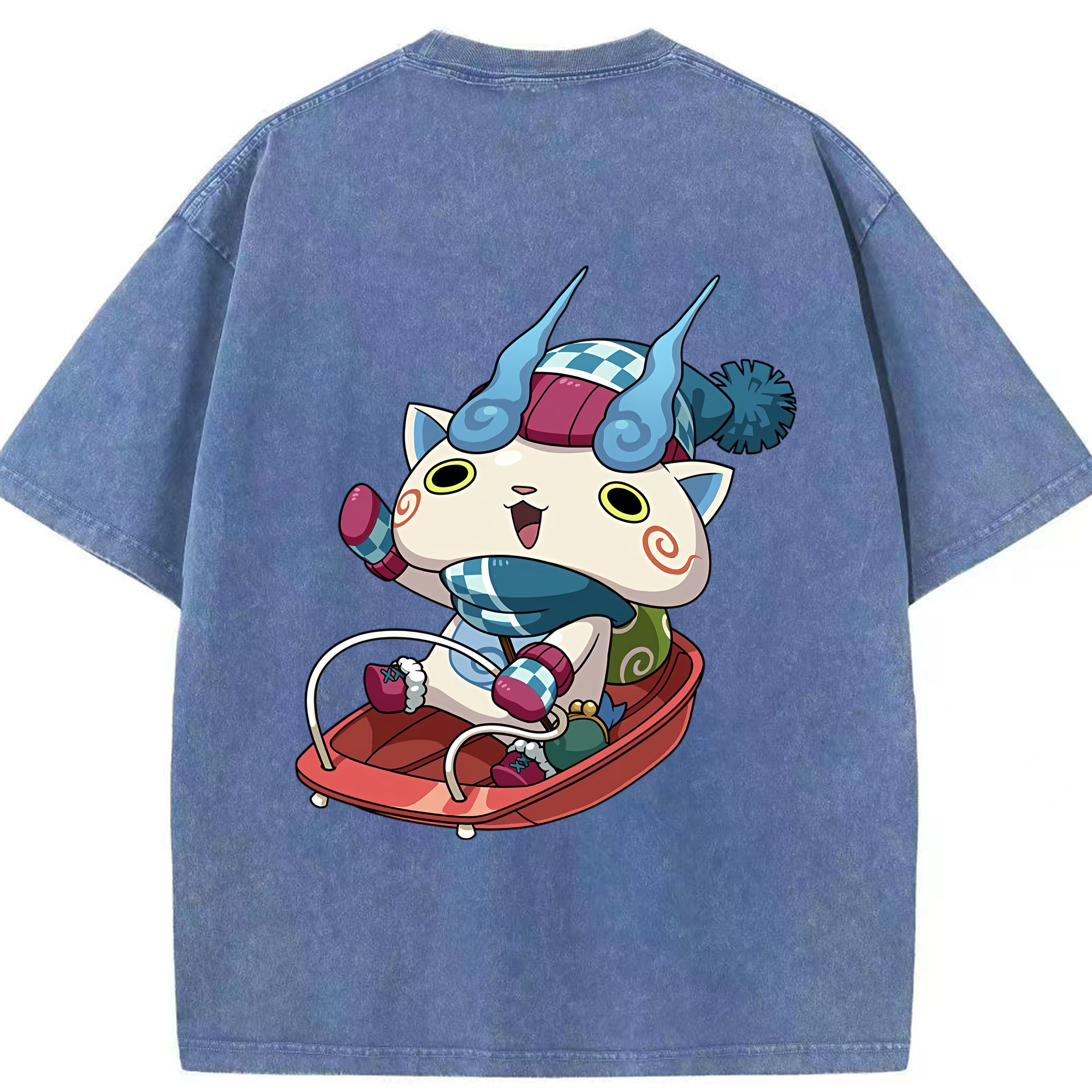 （画像用） 妖怪ウォッチ Yo-kai Watch 綿100% ヴィンテージ風 半袖Tシャツ（背面プリント）