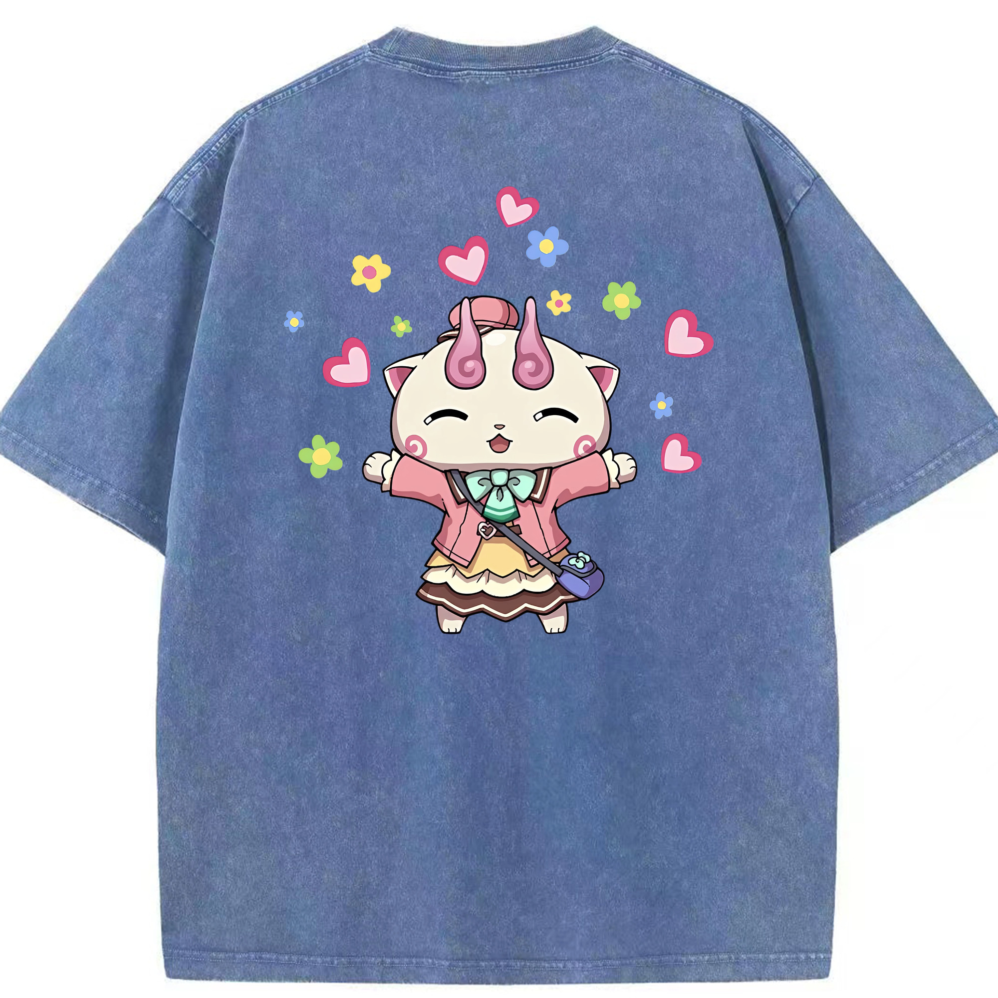 （画像用） 妖怪ウォッチ Yo-kai Watch 綿100% ヴィンテージ風 半袖Tシャツ（背面プリント）