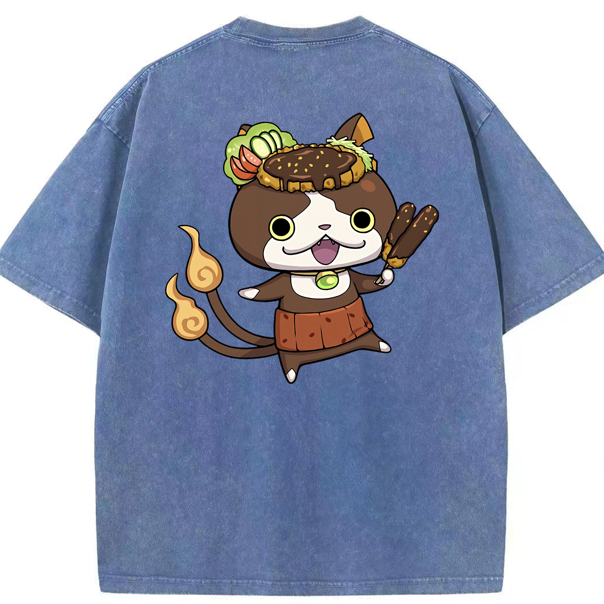 （画像用） 妖怪ウォッチ Yo-kai Watch 綿100% ヴィンテージ風 半袖Tシャツ（背面プリント）