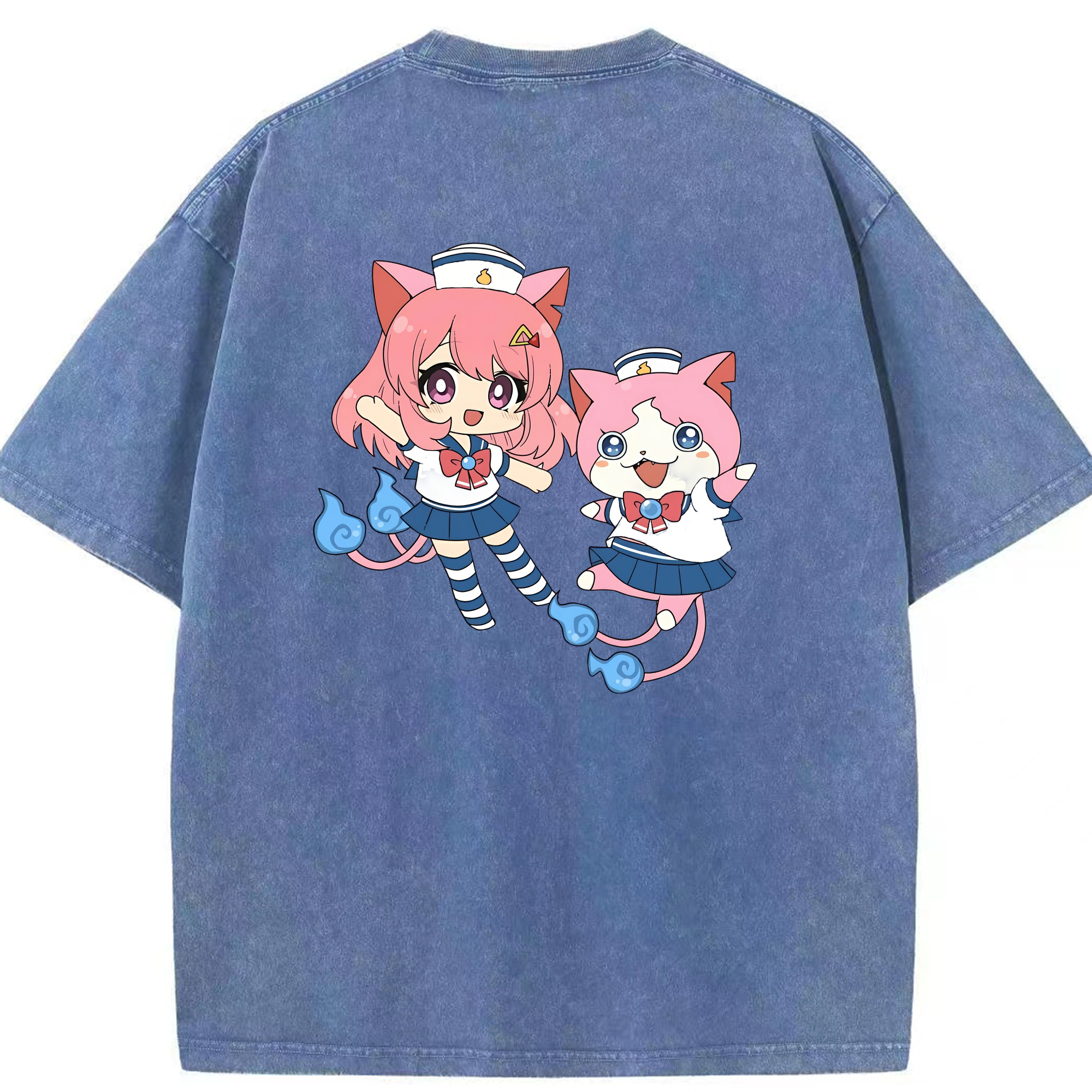 （画像用） 妖怪ウォッチ Yo-kai Watch 綿100% ヴィンテージ風 半袖Tシャツ（背面プリント）
