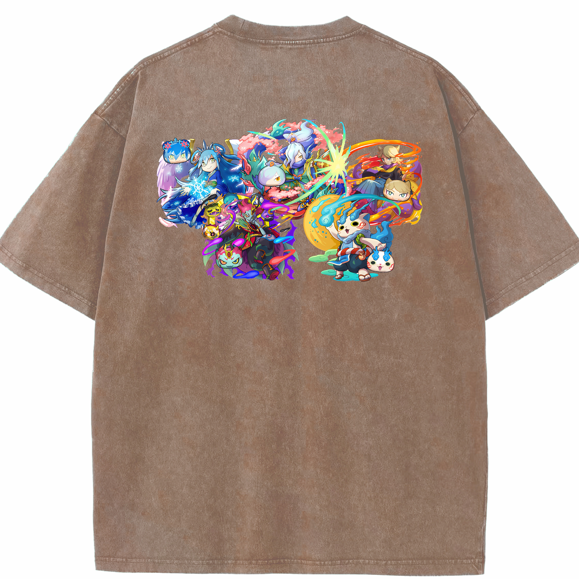 （画像用） 妖怪ウォッチ Yo-kai Watch 綿100% ヴィンテージ風 半袖Tシャツ（背面プリント）