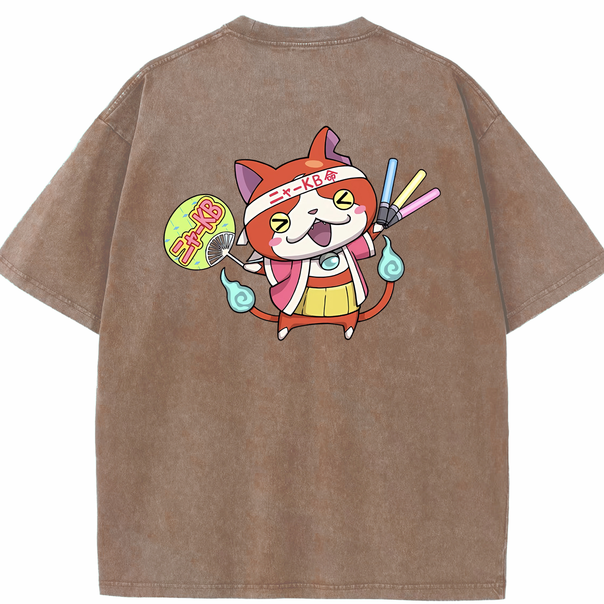 （画像用） 妖怪ウォッチ Yo-kai Watch 綿100% ヴィンテージ風 半袖Tシャツ（背面プリント）