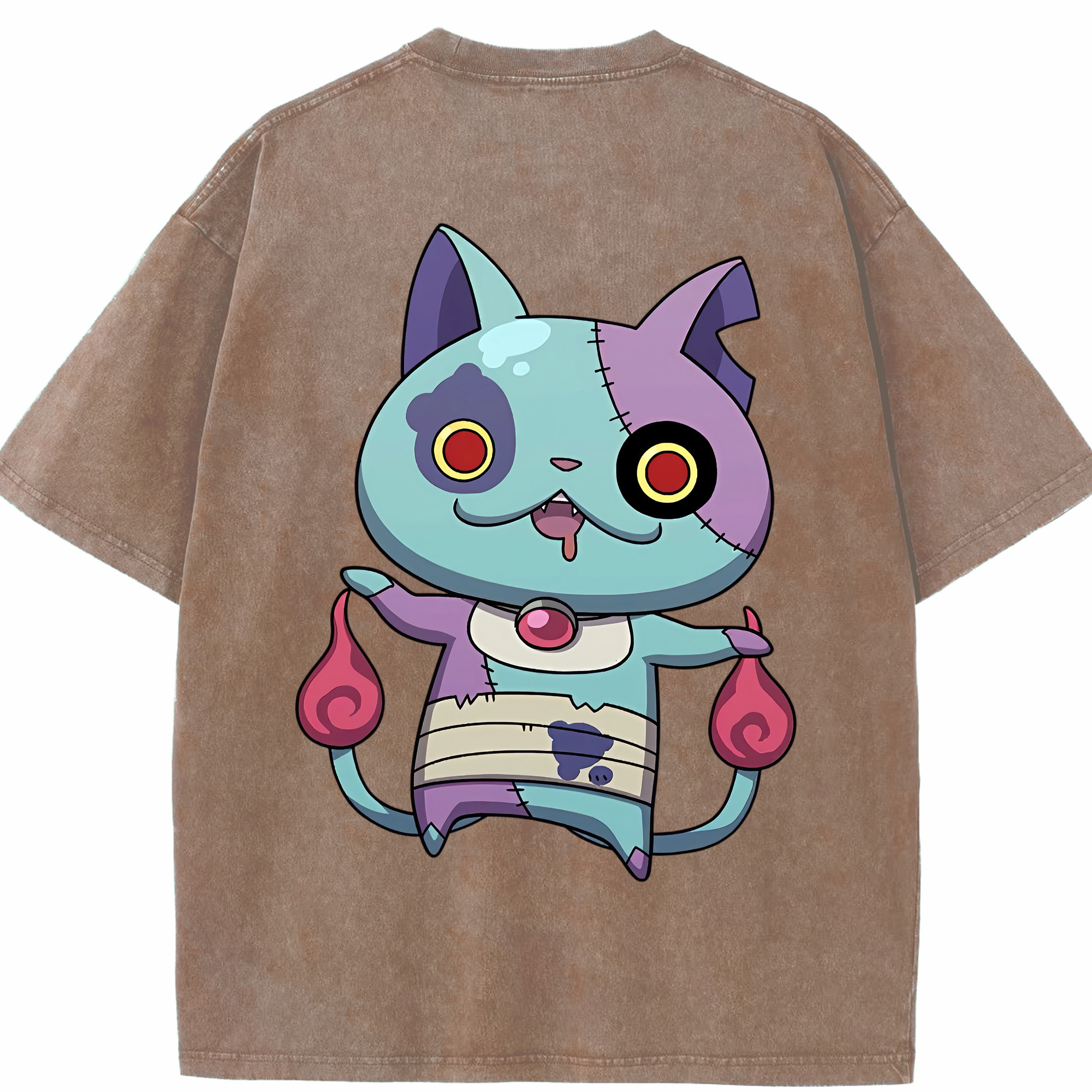 （画像用） 妖怪ウォッチ Yo-kai Watch 綿100% ヴィンテージ風 半袖Tシャツ（背面プリント）
