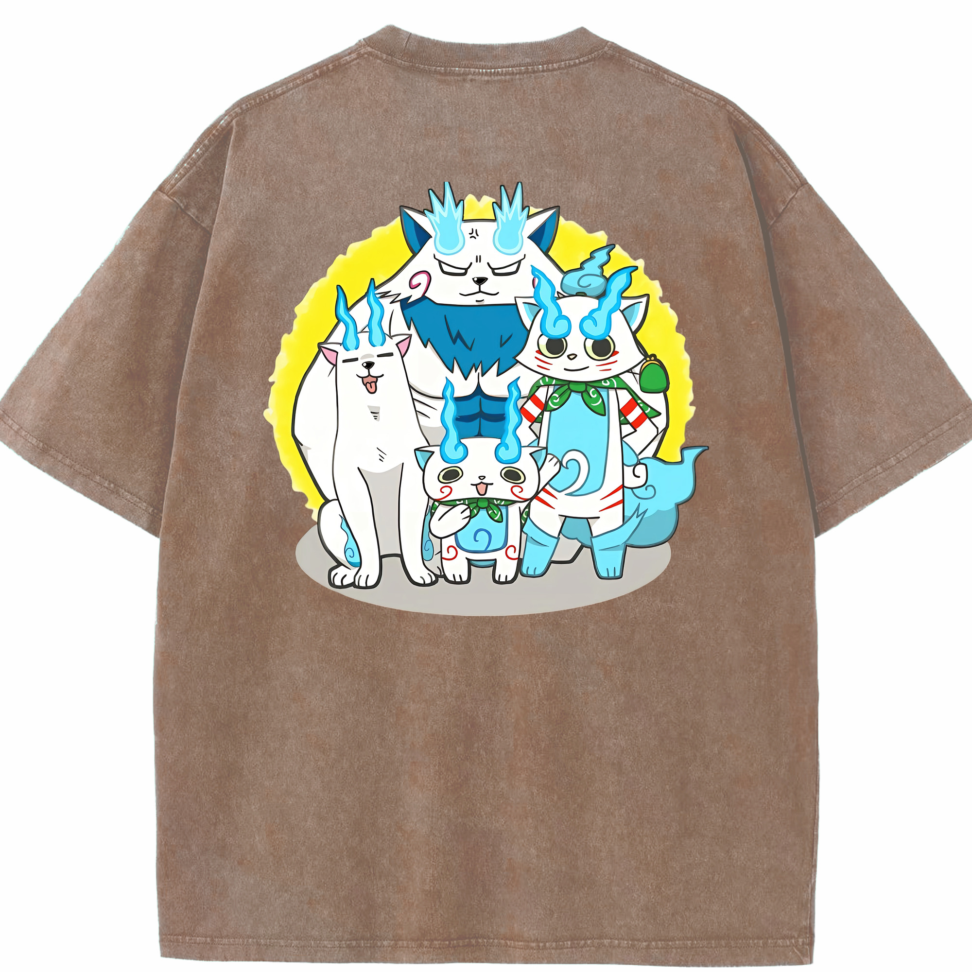 （画像用） 妖怪ウォッチ Yo-kai Watch 綿100% ヴィンテージ風 半袖Tシャツ（背面プリント）